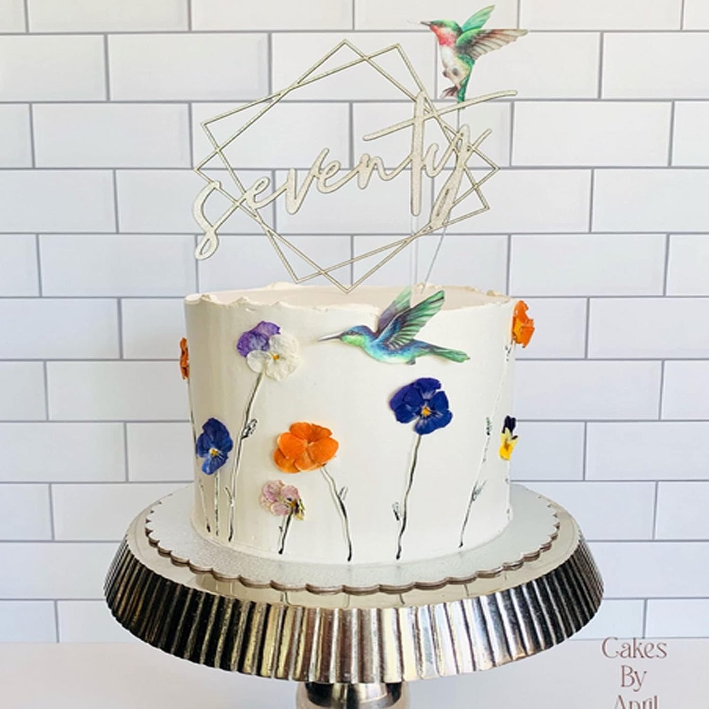 GEORLD Edible Cupcake Topper Wafer Hummingbird Cake Bird Decoration by Wafer Paper,12 Counts,Flat not 3D