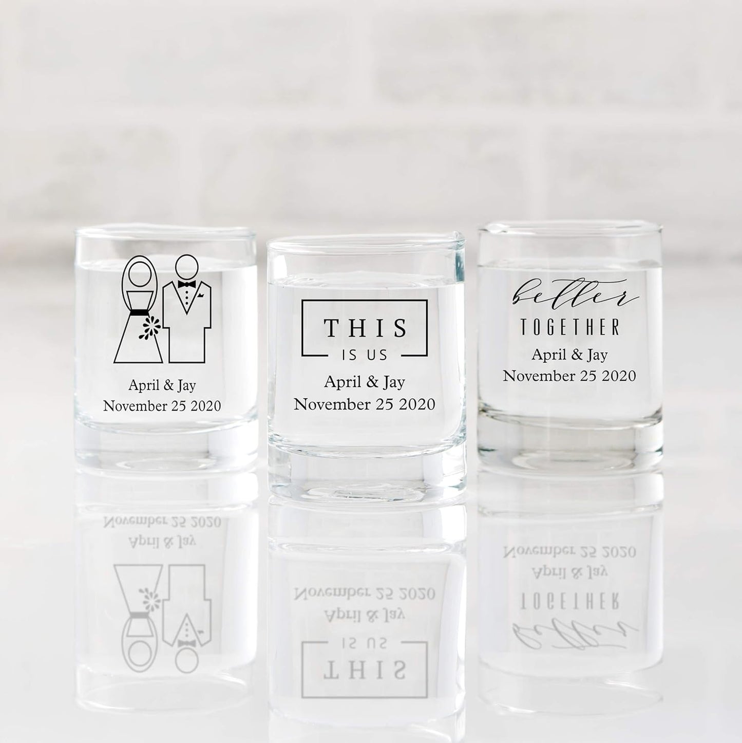 WEDDINGSTAR Personalized 2.75oz Shot Glass Customizable Full Color Print - 168 pack