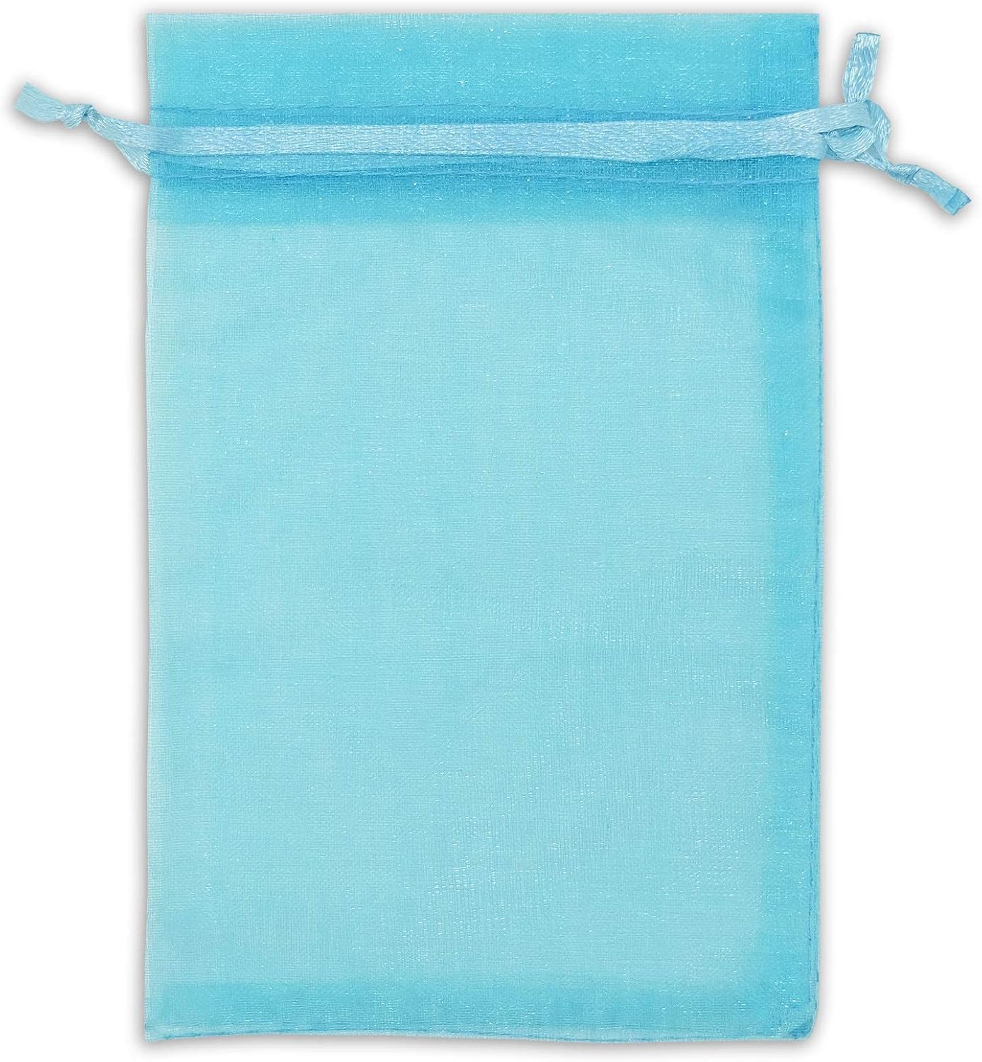 TheDisplayGuys 100-Pack 4x6 Turquoise Blue Sheer Organza Gift Bags with Drawstring, Jewelry Candy Treat Wedding Party Favors Mesh Pouch