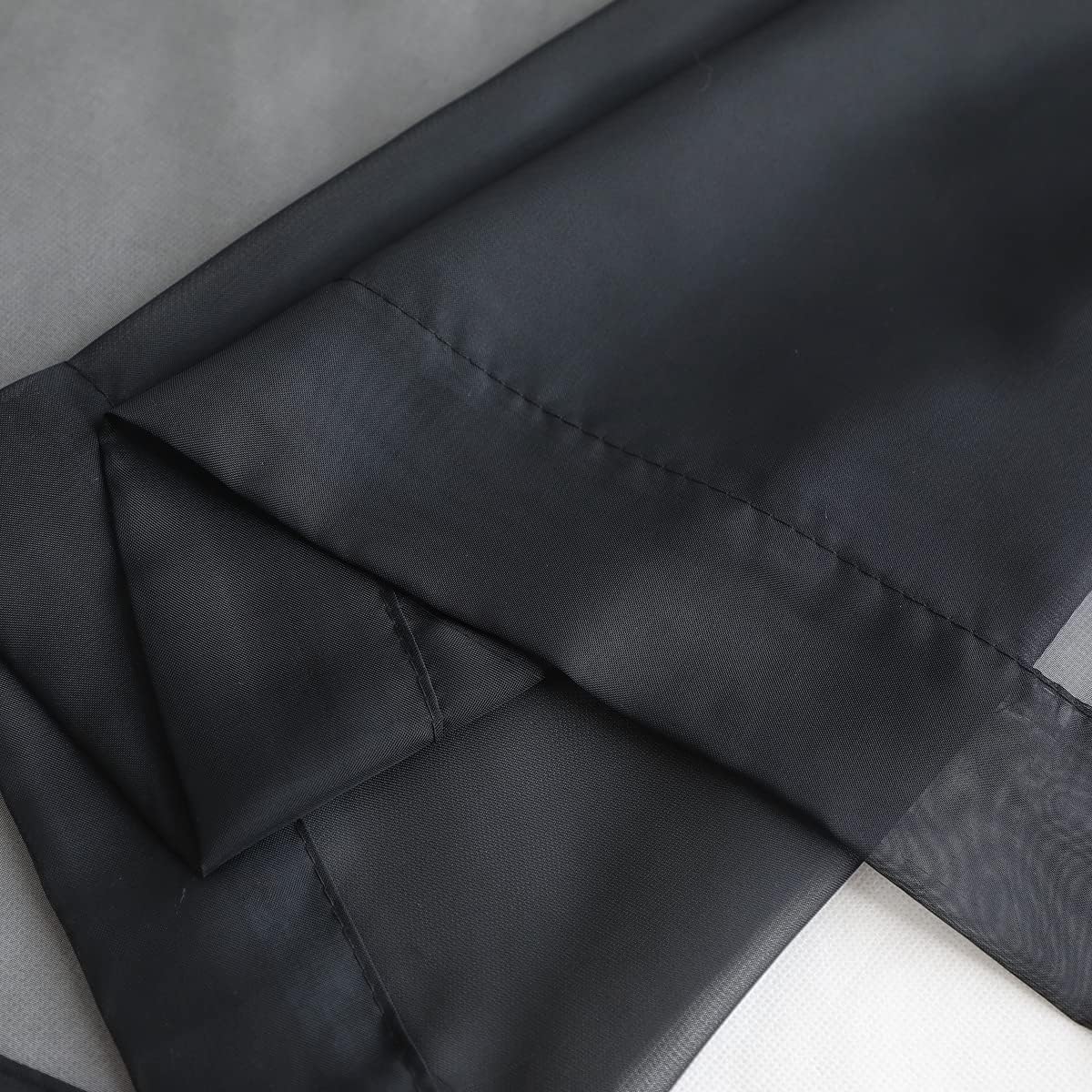 Window Black Sheer Curtains 48 Inches Width 72 Inches Long 2 Panels Sheer Curtain Clear Curtains Basic Rod Pocket Panel for Home Living Room Bedroom Kids Room Yard Patio Parlor Sliding