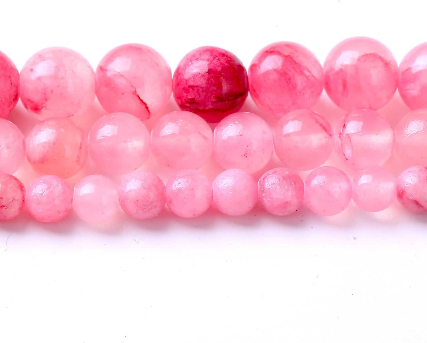 Blood Red Persian Jade Stone Beads Gemstone Round Crystal Energy Jade Beads Stone Beads for Jewelry Making DIY Bracelet Necklace Jewelry Making 1 Strand 15.5inch 60PCS 6MM