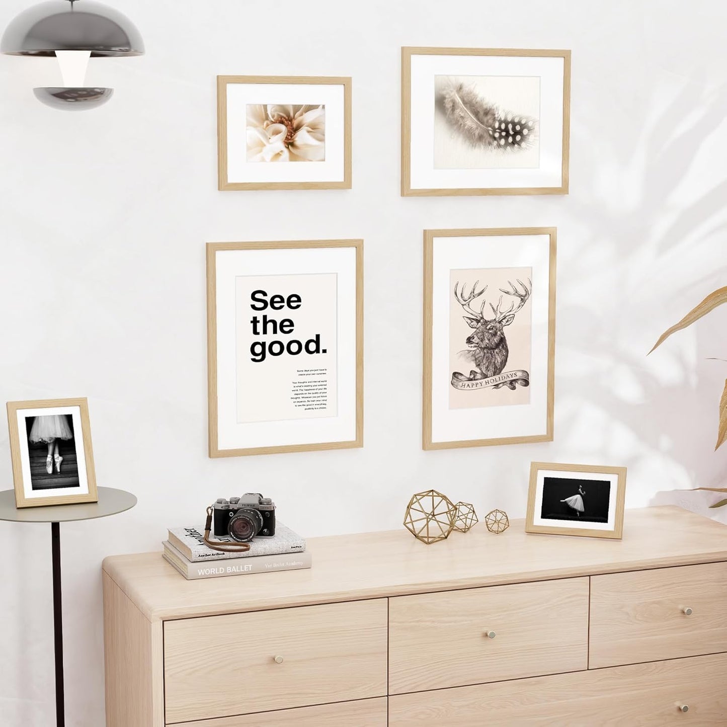 8x10 inch Picture Frame, 8x10 Photo Frames with 5x7 Removable Mat - High Definition Plexiglass - Vertical and Horizontal Display - Wall Hanging Frame - Oak Color, 12 Pack