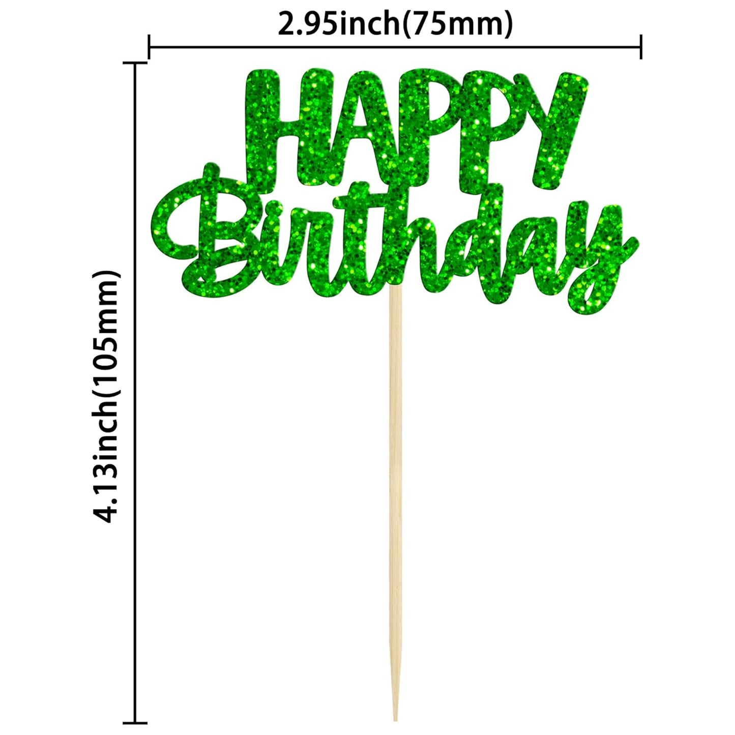 Gyufise 24Pcs Happy Birthday Cupcake Toppers Glitter Birthday Cupcake Food Picks for Celebrating Happy Halloween Theme Party Cake Decorations Supplies Orange Green Purple