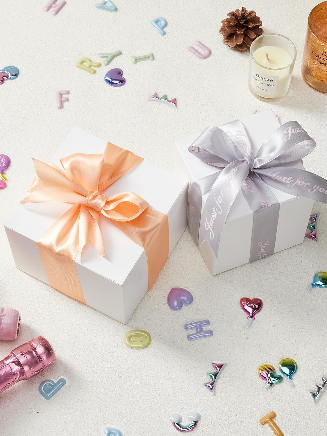 Eupako Gift Boxes 4x4x4 50 Pack White Kraft Paper Box with Lids Party Favor Boxes for Bridesmaids Proposal, Crafting, Cupcake, Wedding, Christmas