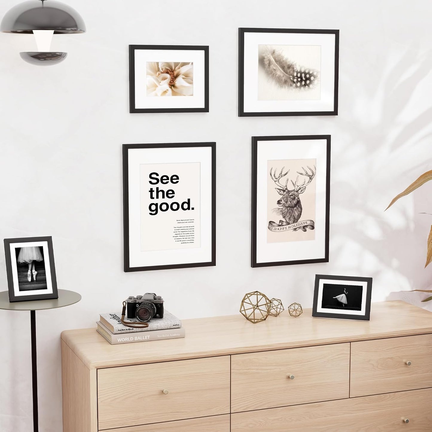 12x16 inch Picture Frame, 12x16 Photo Frames with Removable Mat - High Definition Plexiglass - Vertical and Horizontal Display - Wall Hanging Frame - Black, 5 Pack