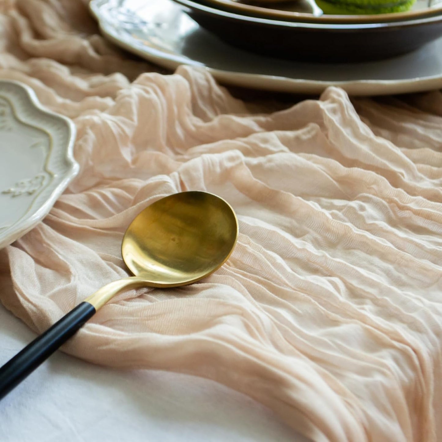 Gauze Table Runner Bulk Cheesecloth 141 in Long Natural Table Runner for Wedding Bohemian Boho Wedding Decorations Beige Cheese Cloth Runner Gauze Fabric Sand