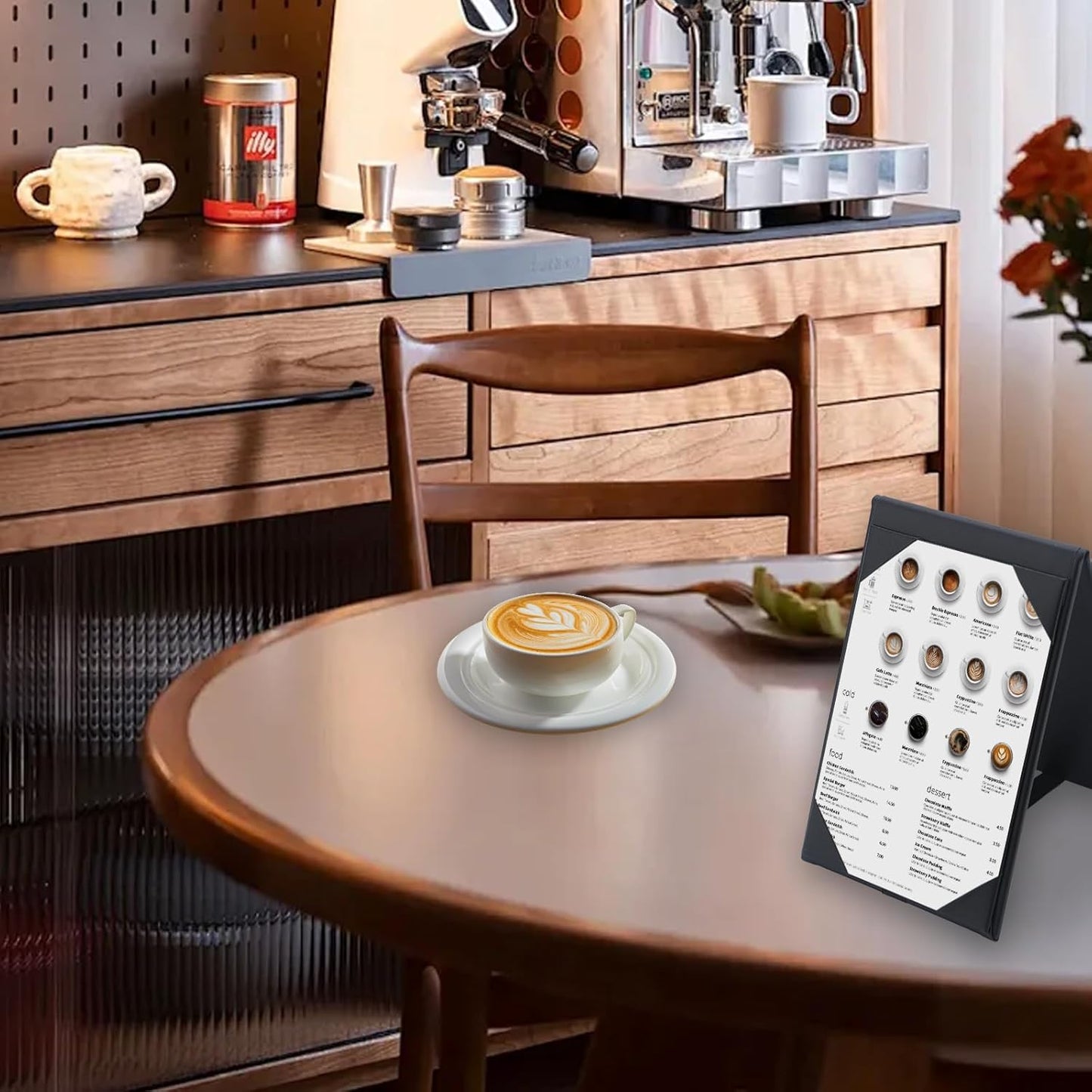 Menu Covers - Set of 10 Double-Sided Table Tent Cards for Restaurant, Dinner Party, and Bar Menus - Includes Bill Holder and Reserved Seating Signs - Easy to Clean and Foldable (1, 4"x6")