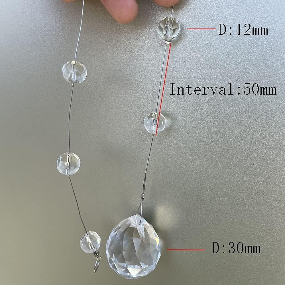 Boloban Clear Crystal Beads String Wedding Arch Decorations centerpieces Beads Garland Strands Curtain Chandelier Christmas Tree Ornaments Door String Hanging Beaded Drapes Accessories(6.5 Feet 5pcs)