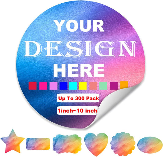 Personalized Custom Stickers for Business Logo Customized Labels with Photo Text Image Make Your Own Vinyl Decals Bulk 50 Pack
