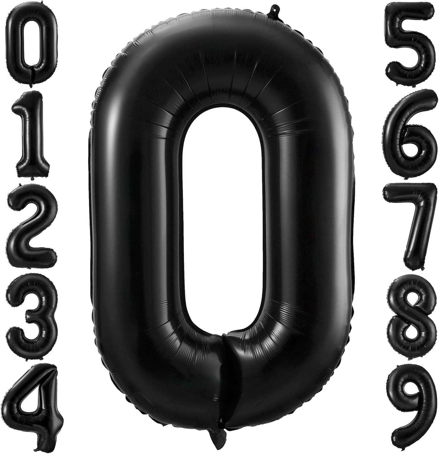 Black 0 Balloon Number,40 Inch Number 0 Balloon Large Black 0 Foil Mylar Helium Balloon for Birthday Party Decorations
