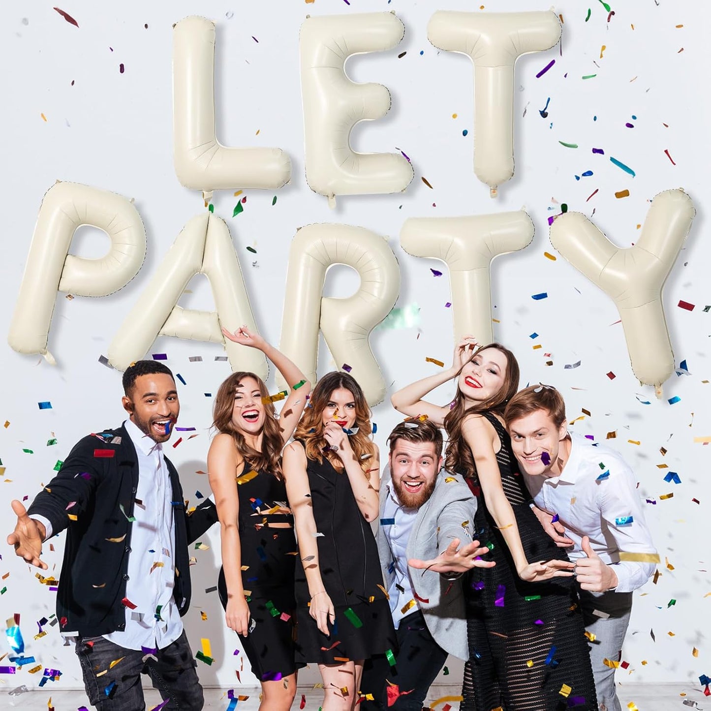 Cream Name Balloon Letters, Large Mylar Helium Alphabet L Custom Balloon Letter Beige Decor, 40 Inch Inflatable Sand White Letter L Foil Customize Balloons for Girls Birthday Party Decoration Supplies