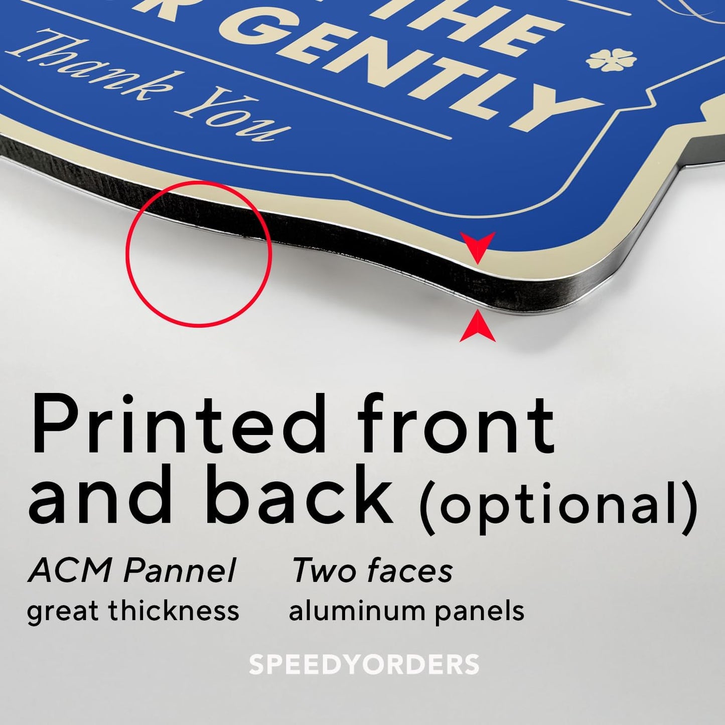 Custom Decorative Outdoor Metal Sign - Personalized Aluminum Driveway Sign, Waterproof, Made in USA - Design 3 Blue Steel 30x24 In