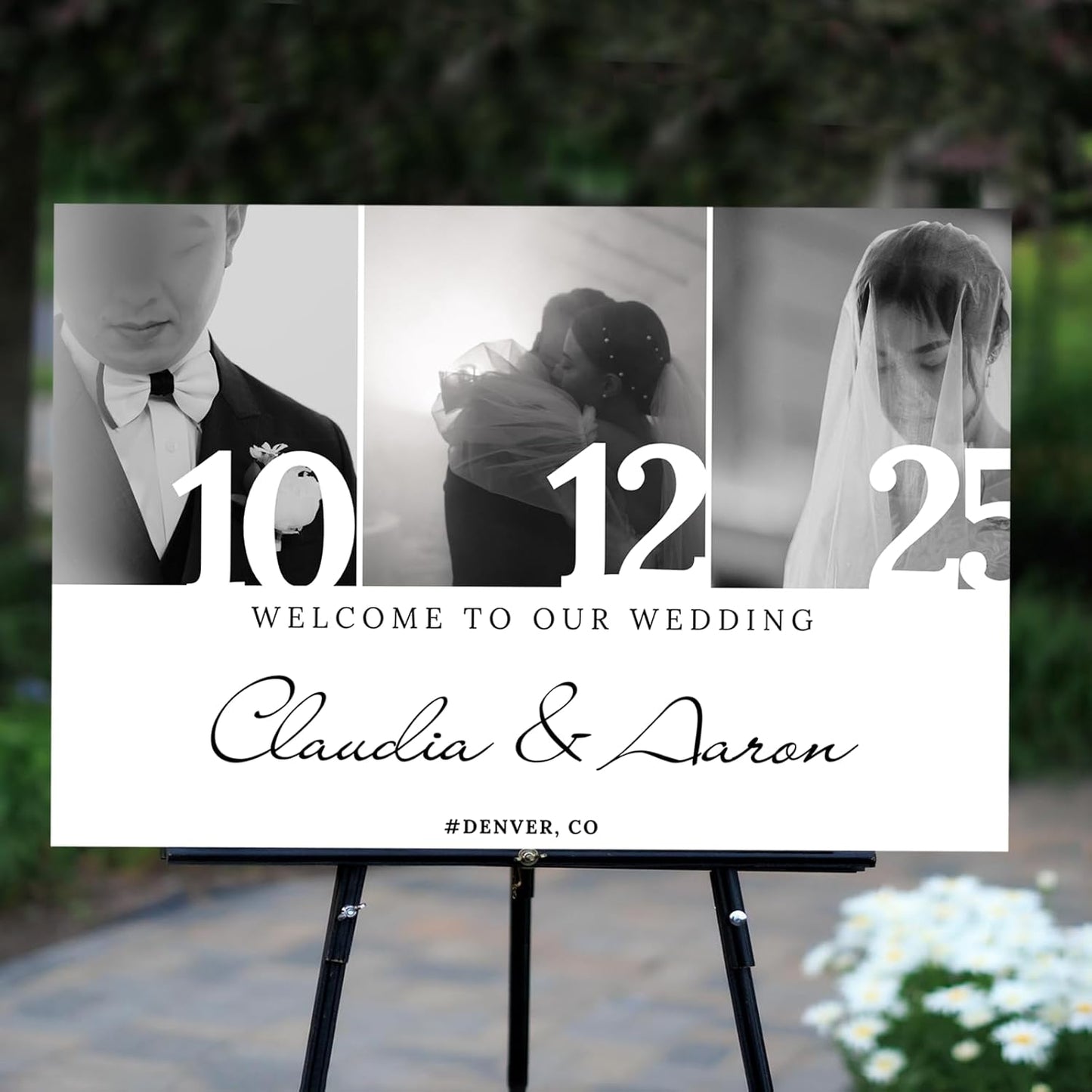 Personalized Wedding Welcome Sign with Photo, Customized Welcome to The Weddings Board for Bride & Groom, Canvas Poster Decor with Photo for Ceremony or Reception, Bridal Party