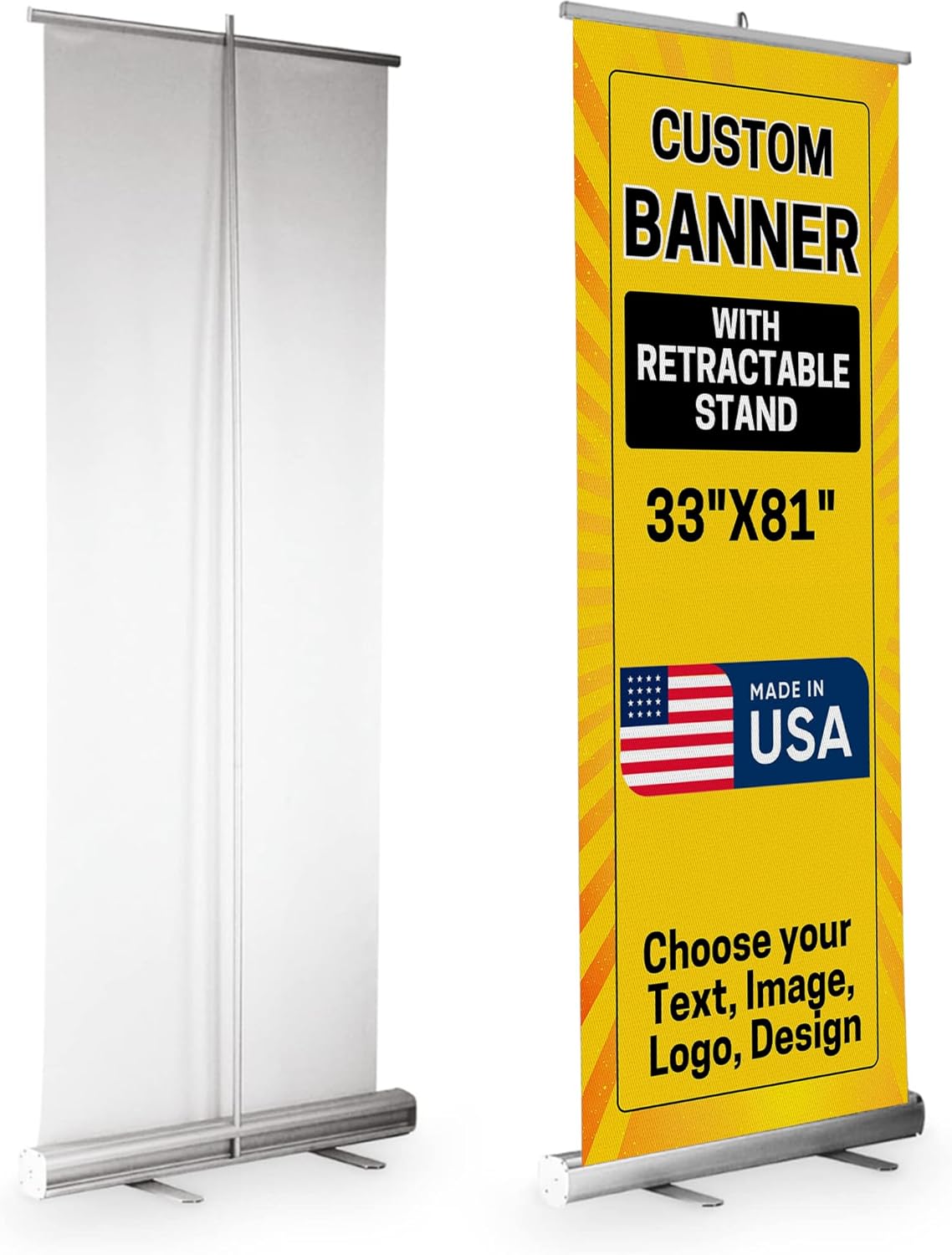 Custom Retractable Banner With Stand By Dreamcontroller(33" X 81") | Personalized Roll Up Banner For Advertising, Stores, Trade Show, Events, Birthday & Party | Made In Usa | Hd Print