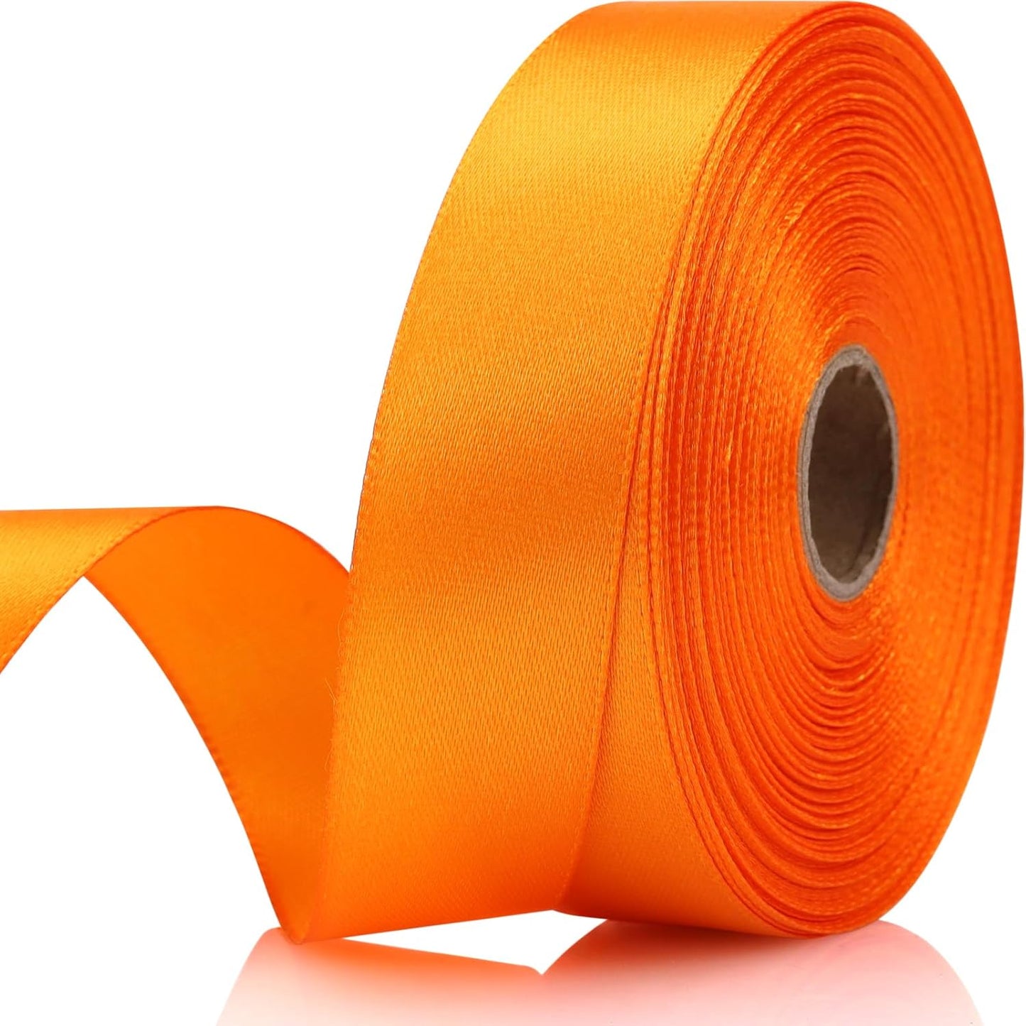 Orange Ribbon 7/8 Inch 30 Yards Satin Craft Ribbon-Single Face Polyester Ribbon for Handmade Roses,Gift Wrapping,Timeless Flower,Bouquets,Wedding and Party Decoration
