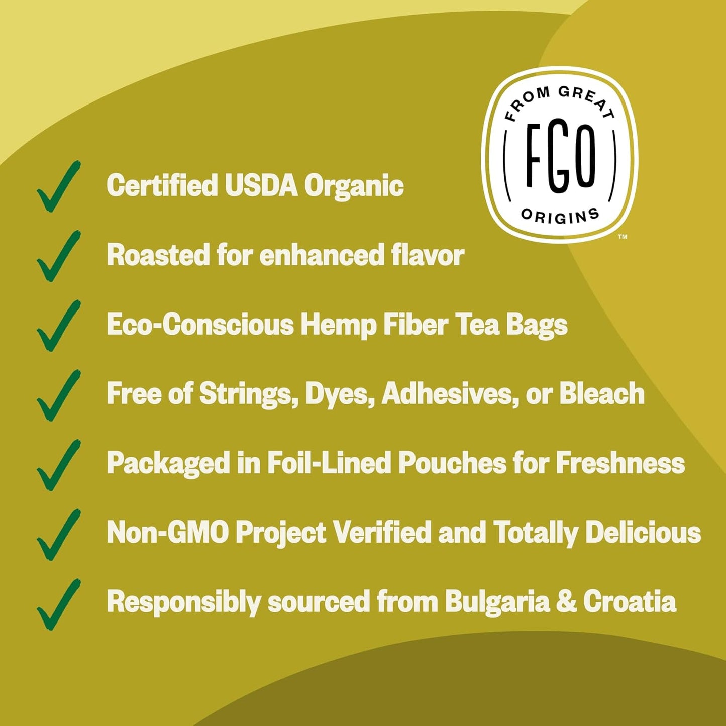 FGO Organic Roasted Dandelion Root Tea, 100 Count, Eco-Conscious Tea Bags, Resealable Bag, Caffeine Free, Packaging May Vary (Pack of 1)