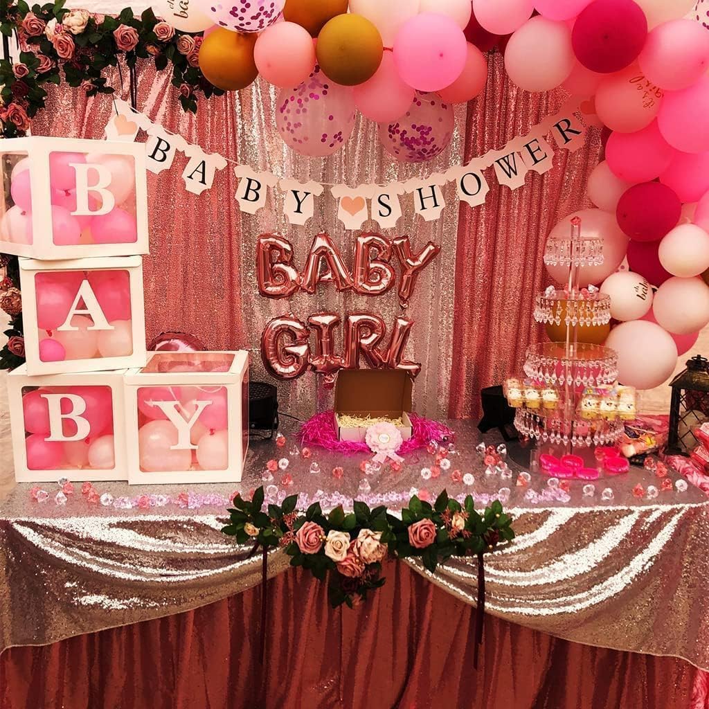 Poise3EHome 8FT x 8FT Sequin Photography Backdrop Curtain for Party Decoration, Fuchsia Pink