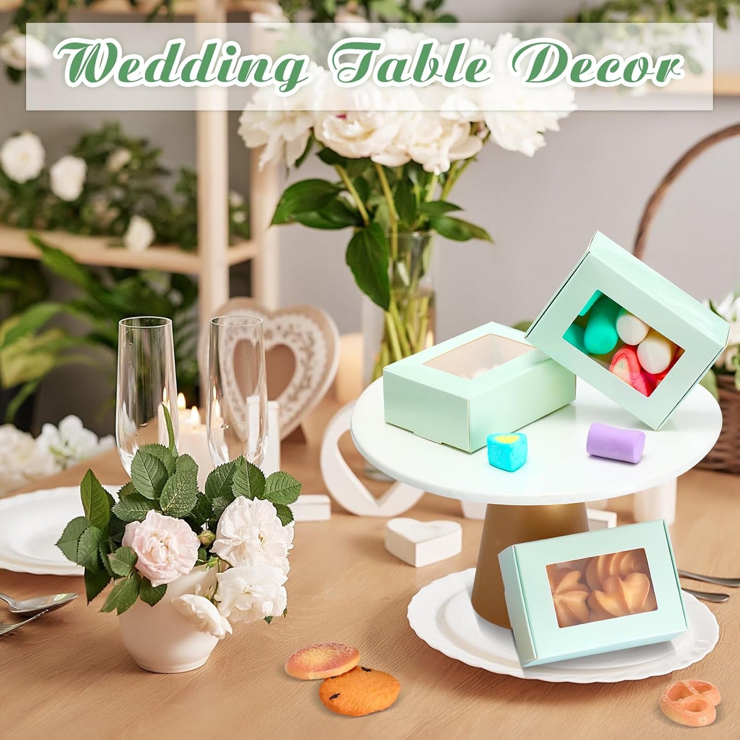 Zonon 30 Pcs Soap Boxes for Homemade Packaging, Mini Kraft Treat Boxes with Window for Bakery Candy Soap Making Gift Packaging(3.5 x 2.4 x 1.2 Inch,Light Green)