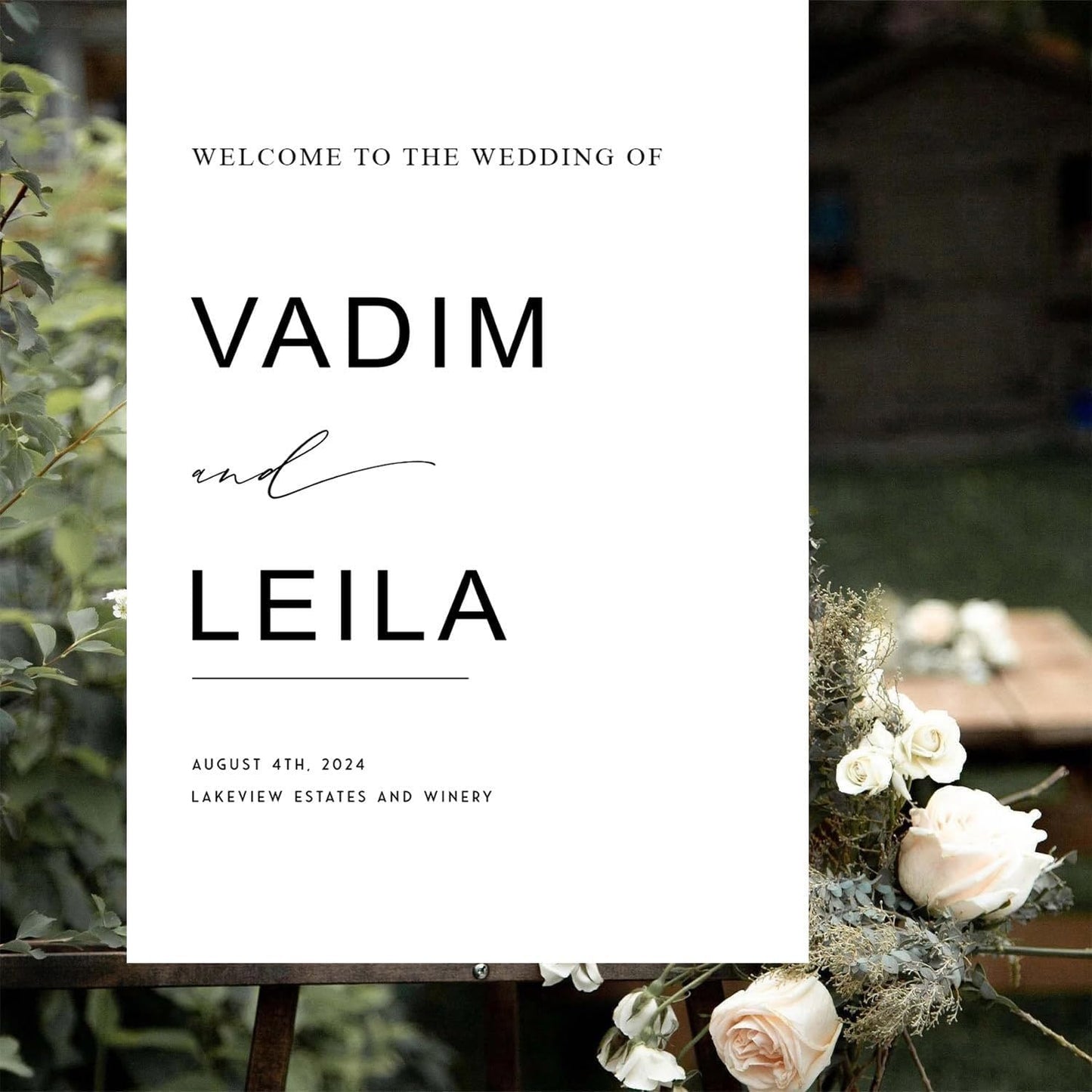 Minimalist Script Modern Wedding Welcome Signs, Welcome Sign Wedding, Customized Wedding Welcome Sign, Custom Wedding Welcome Sign