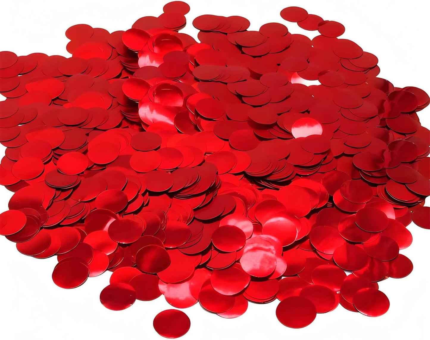 Red Round Foil Confetti Beautiful Metallic Table Confetti Glitter for Fill Balloons, Wedding,Birthday, Party,Festival Decoration(8000PCS)