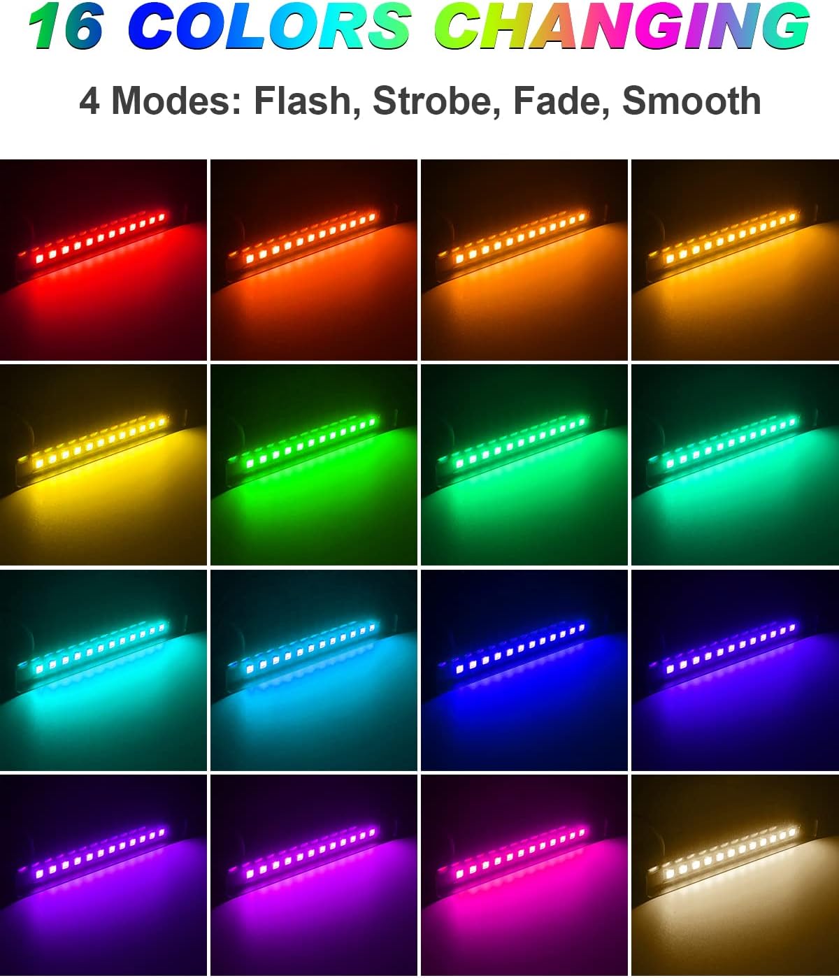 5W RGB Retaining Wall Lights 7 inch LED Hardscape Lighting Color Changing Low Voltage Landscape Paver Lights 12V 24V Step Lights Outdoor IP66 Waterproof Stair Lighting (2 Pack+Connectors)