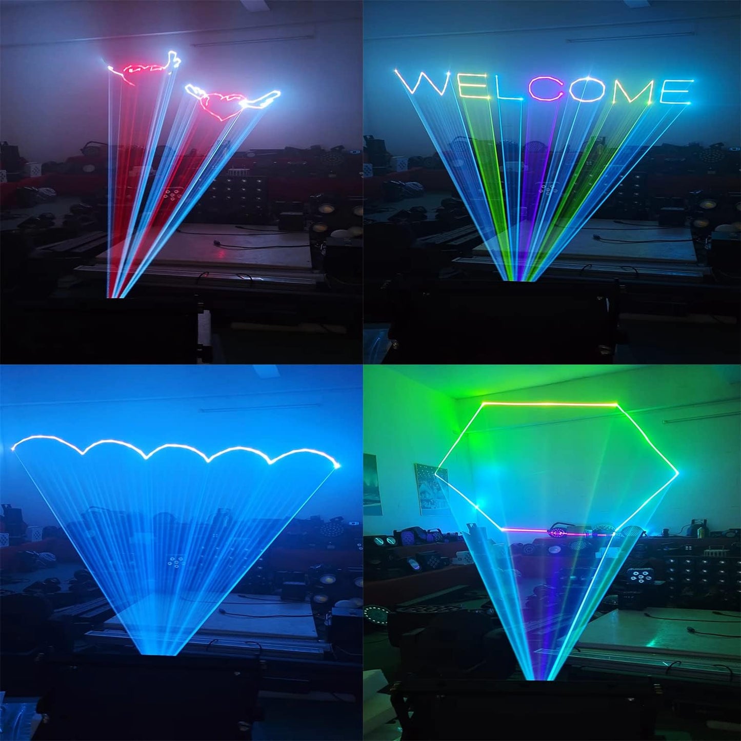 JUNMAN 5W RGB Full Color Animation Stage Effect Light DJ Disco Stage Beam Lights for Party Wedding Event Lighting Show