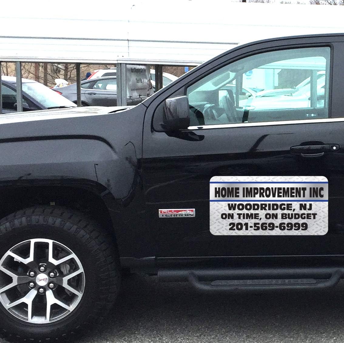 Vehicle Magnets sign With Custom Lettering 12" X 24" (Set of 2) -Landscape, Construction, Handy man, Plumbing, car repair shop- Metal Plate