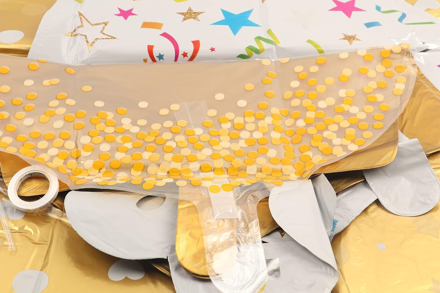 36inch Large Gold Round Foil Helium Mylar Balloons Set 8pcs For Gold Happy Birthday Party Decorations