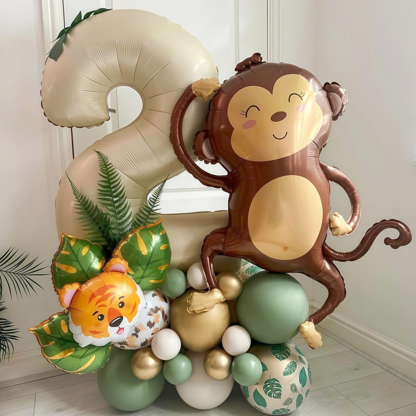 Cream 3 Balloon Number 40 Inch Cream White Number 3 Balloon Helium Mylar 3 Balloon for Birthday Party Decoration