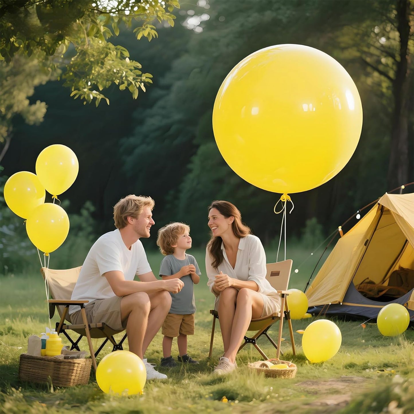 KAWKALSH Yellow Giant Balloons 36 Inch, 9pcs Jumbo Large Round Latex Balloons for Baby Shower Birthday Sunflower Theme Party Decorations