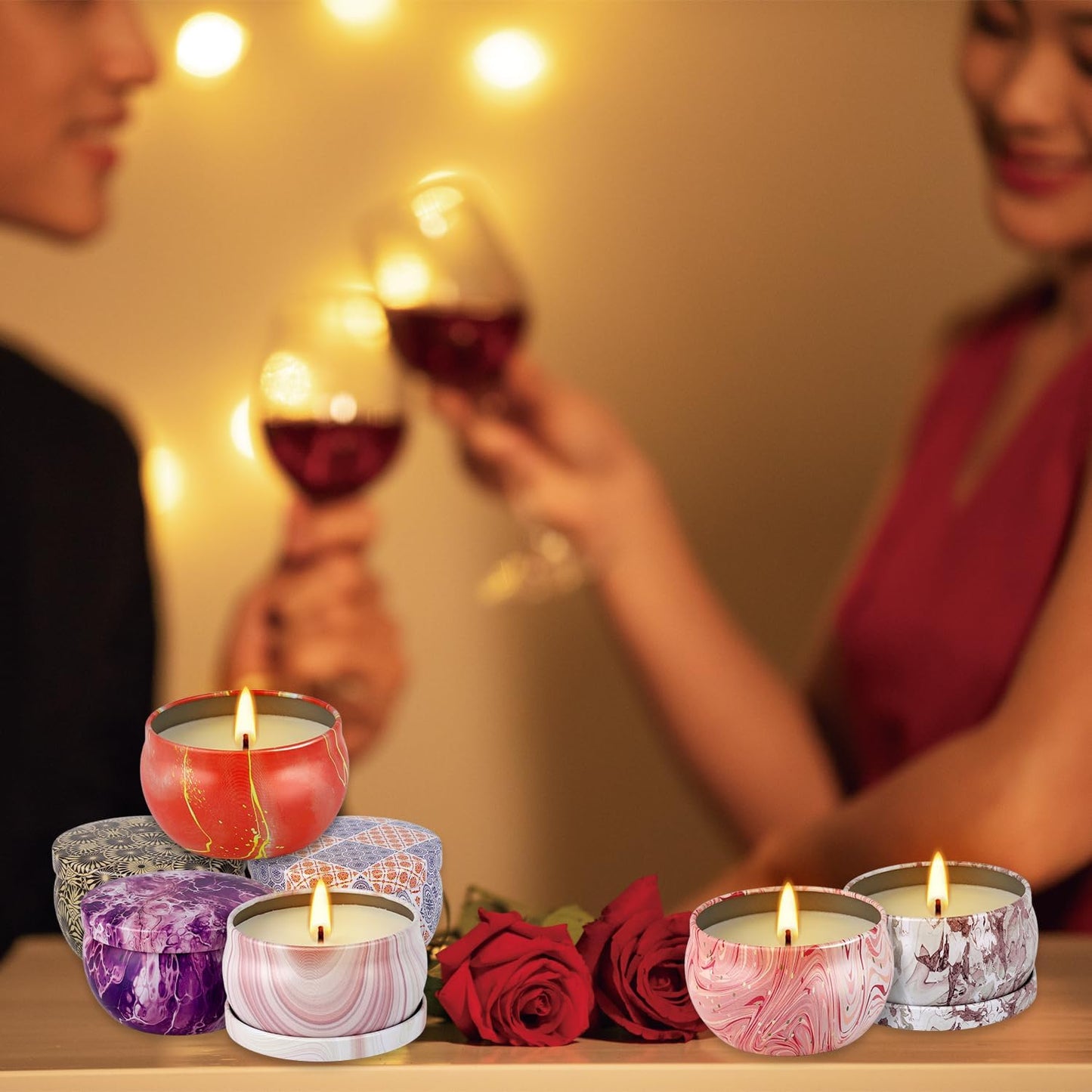 24-Piece Smokeless Candle Set with 8-Hour Burn Time Each, Ideal for Festival Gifts and Birthdays - Premium Aromatherapy Candle