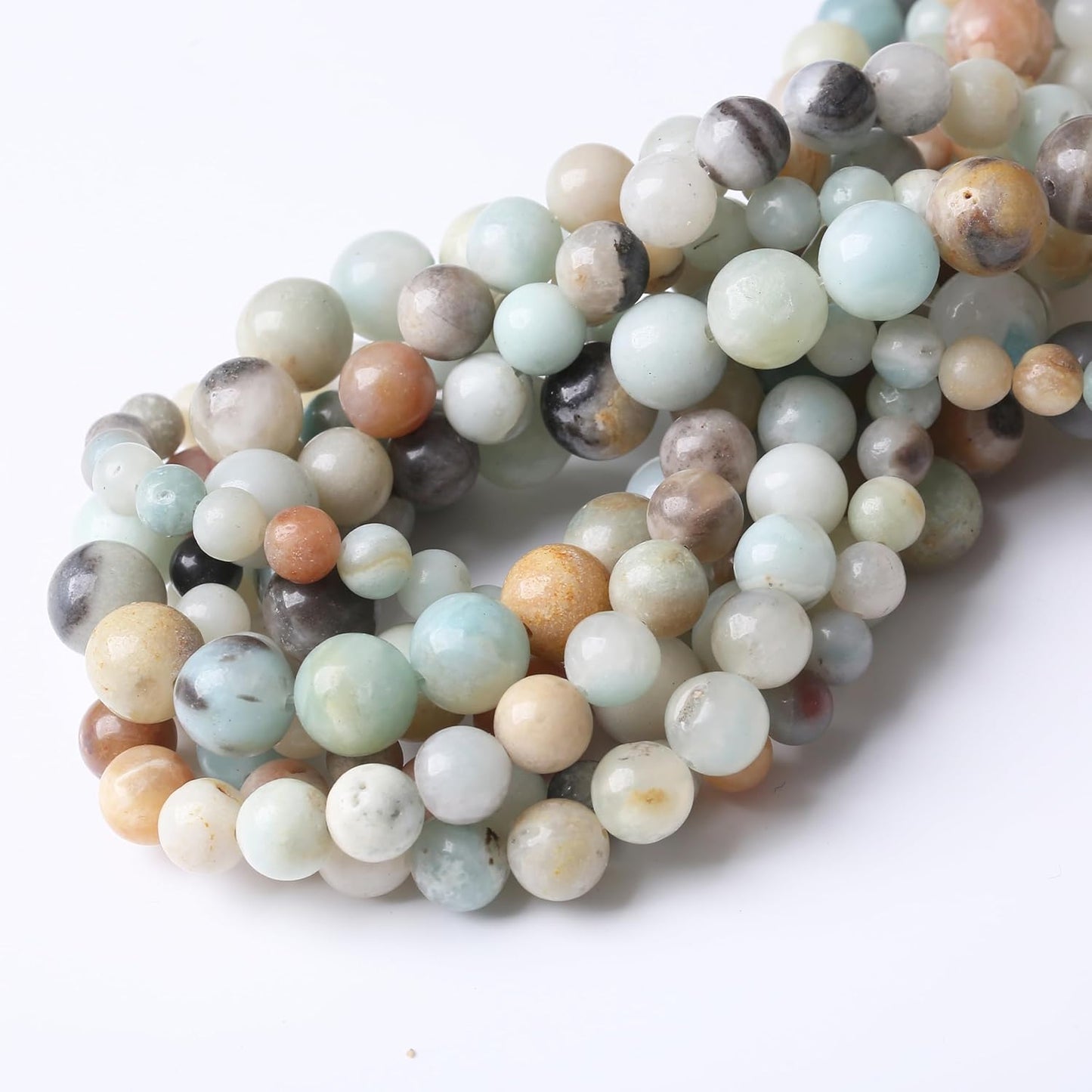 Fancy Stone Beads for Jewelry Making DIY Craft Gemstone Beads Kit (6mm, 60pcs) Smooth Healing Crystal Beads for Bracelets, Necklaces, Home Decor