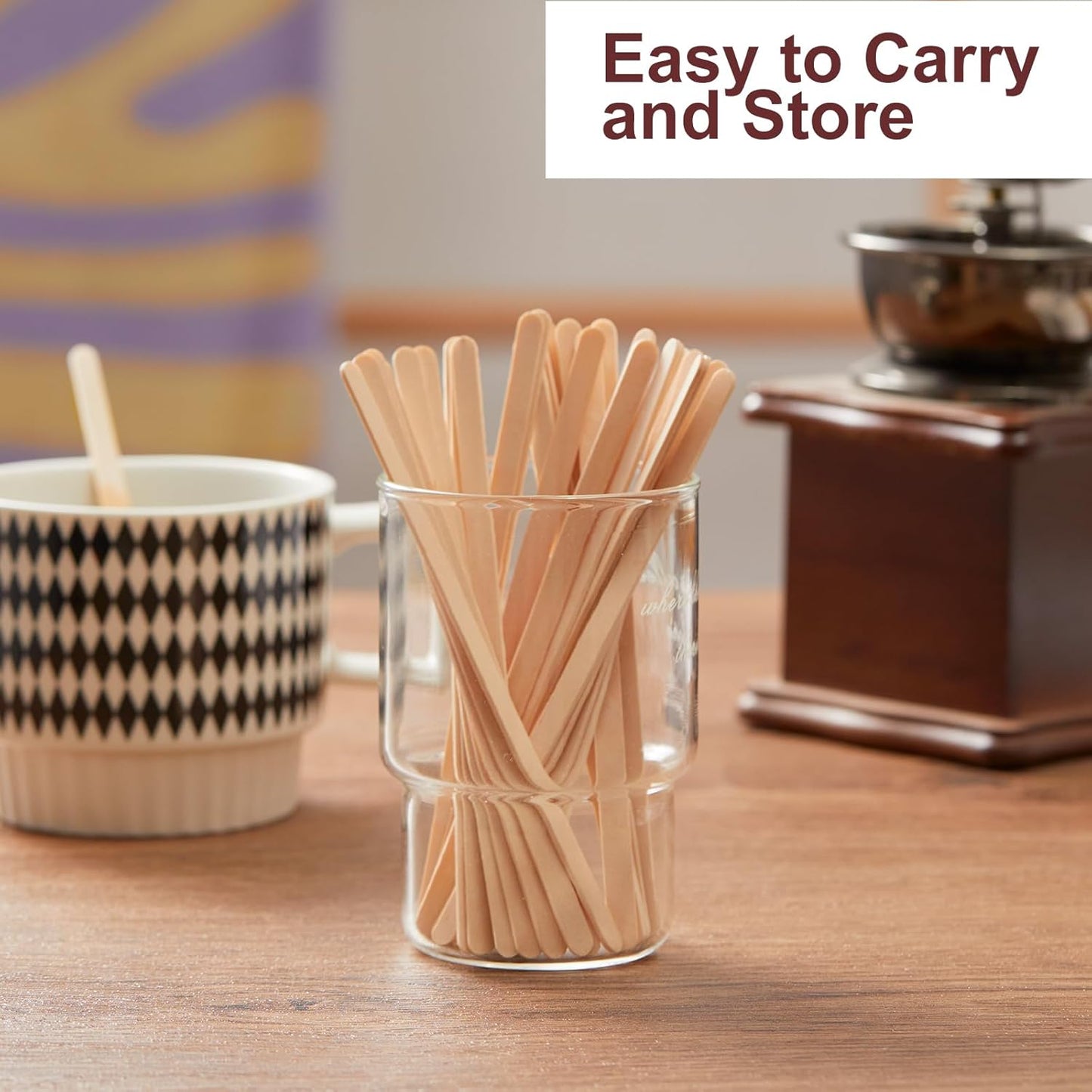 Wooden Coffee Stirrers, Thick Birch 5.5 Inches 1000PCS Disposable Coffee Stirrers Stir Sticks for Coffee & Cocktails, Natural Birch Biodegradabl Food Grade Stir Sticks for Coffee Bar