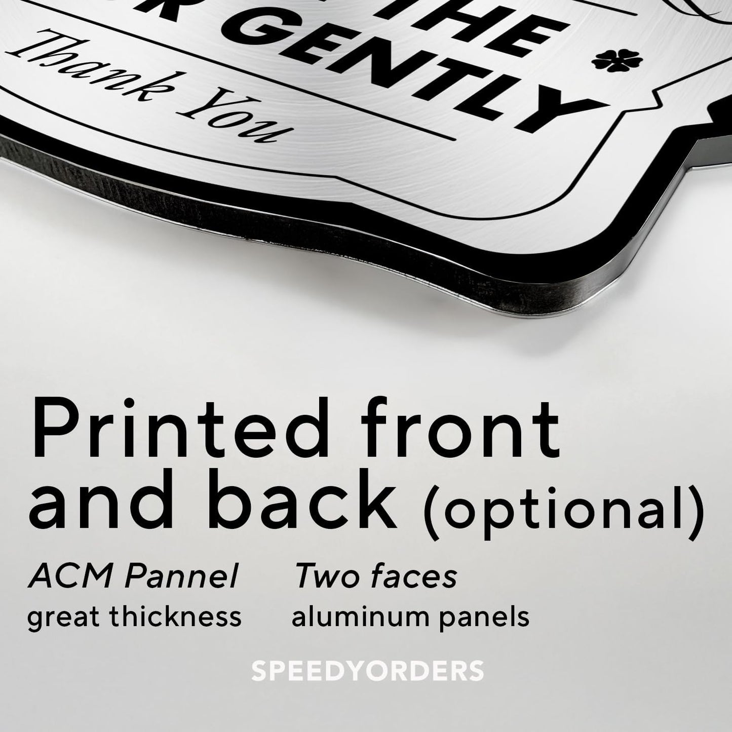 SPEEDYORDERS Custom Metal Signs, Personalized Aluminum Signs, 36x24 In, Brushed Silver, Words & Quotes, Home Decor, Business Signage