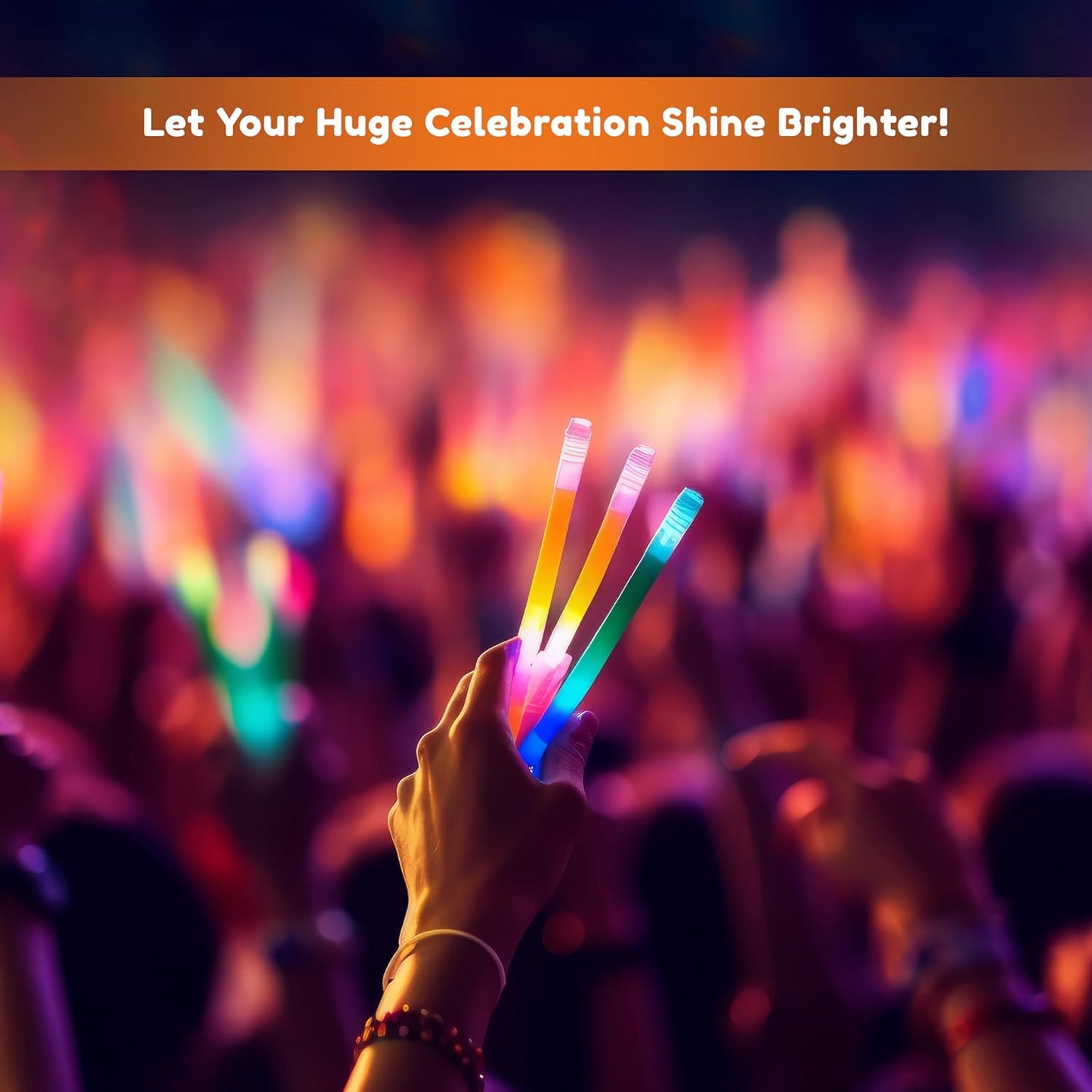 Glow Fever Glow in The Dark Sticks - 100 ct 6" Glow Sticks Bulk Party Pack with End Caps & Lanyards - Glow Party Favors for Concert, Festival, & Wedding Neon Light Sticks by Party Dragon, Multi