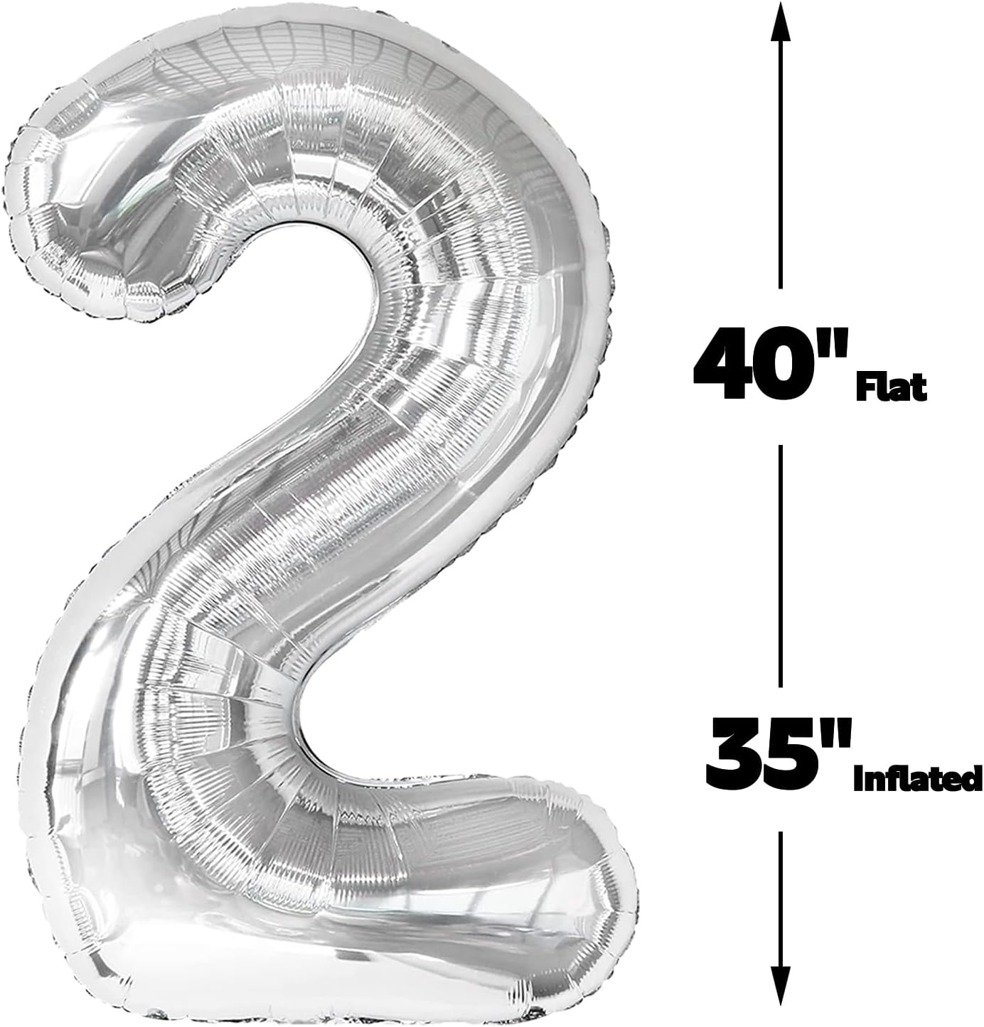 Silver Number 21 Balloon 40 inch, Number 21 Birthday Balloon for Boy Girl, Silver Foil 21 Balloon for 21 12 Birthday Party, Anniversary Celebration Number Balloons Decorations