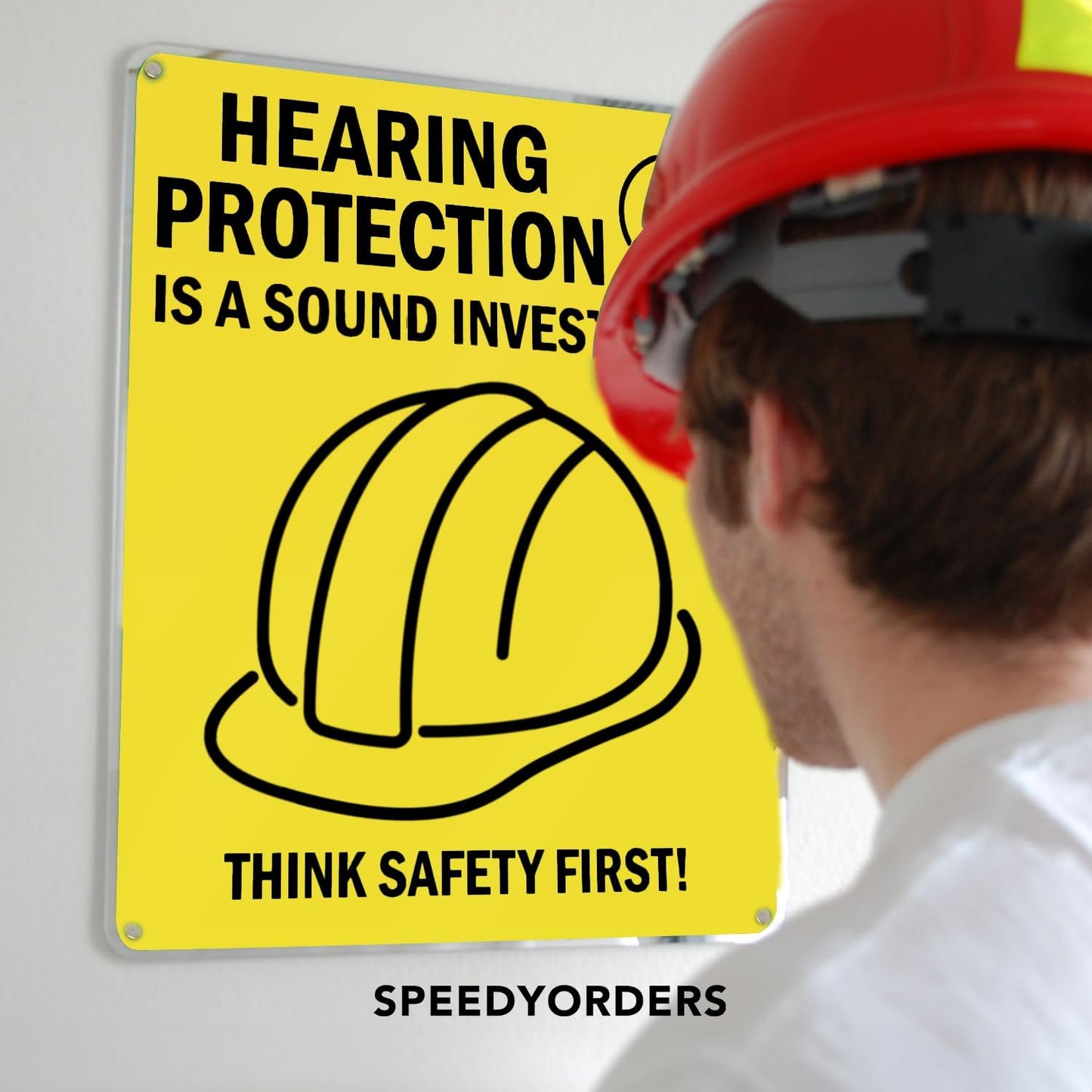 Custom Metal Signs, Personalized Aluminum, Customized Safety, Business Signs, Waterproof Outdoor, White Aluminum (Yellow, 24x18 In)