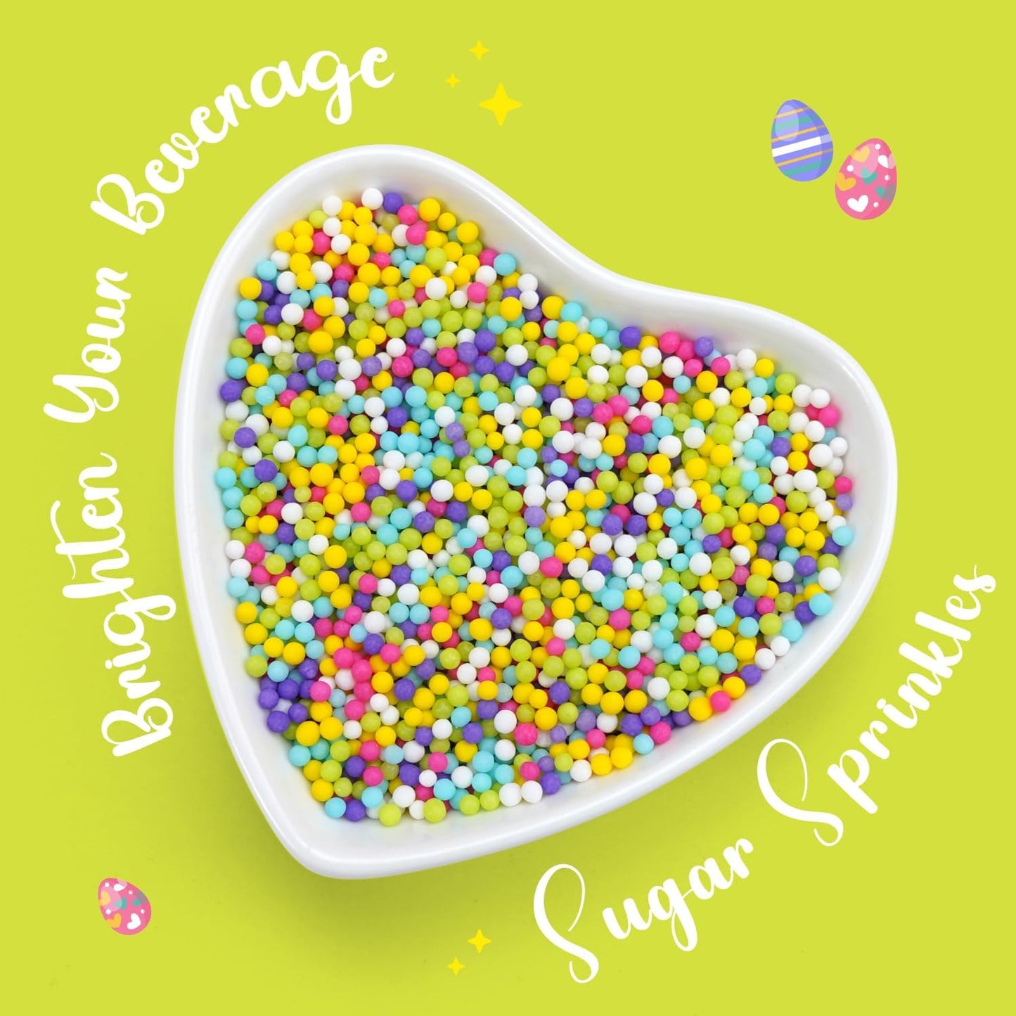 Rainbow Nonpareils Sprinkles, Edible Sprinkles For Cake Decorating, Baking Sugar, 150g/5.29oz, Cake Decorations & Cupcake Toppers, Easter, Holiday, Wedding Party Supplies