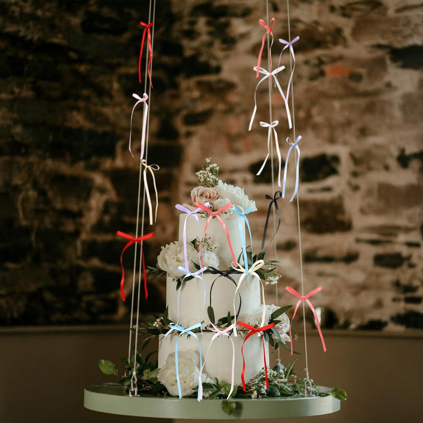 Ephlyn 30Pcs Bow Cupcake Toppers Valentine's Bowknot Ribbons Coquette Bow High Footed Cup Balloon Wall Party Decorations Cake Dessert Picks Baby Girl Birthday Wedding Party Supplies Multi