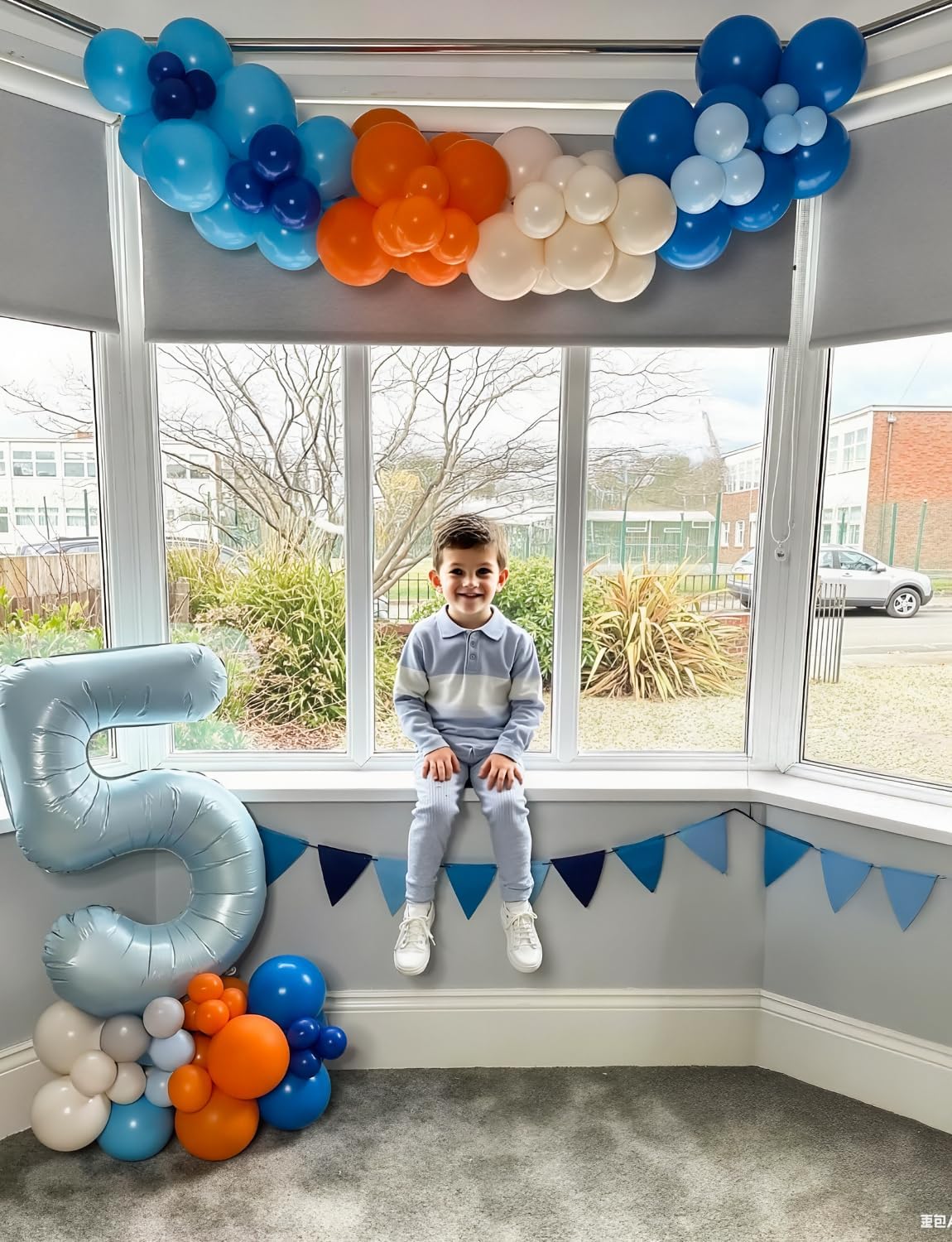 Blue and Orange Balloons – 12 Inch Blue Orange Balloons Set Thick Nude Balloon Shiny Confetti Latex Balloon for Birthday Baby Shower Wedding Party Decorations, Space Theme Party Supplies