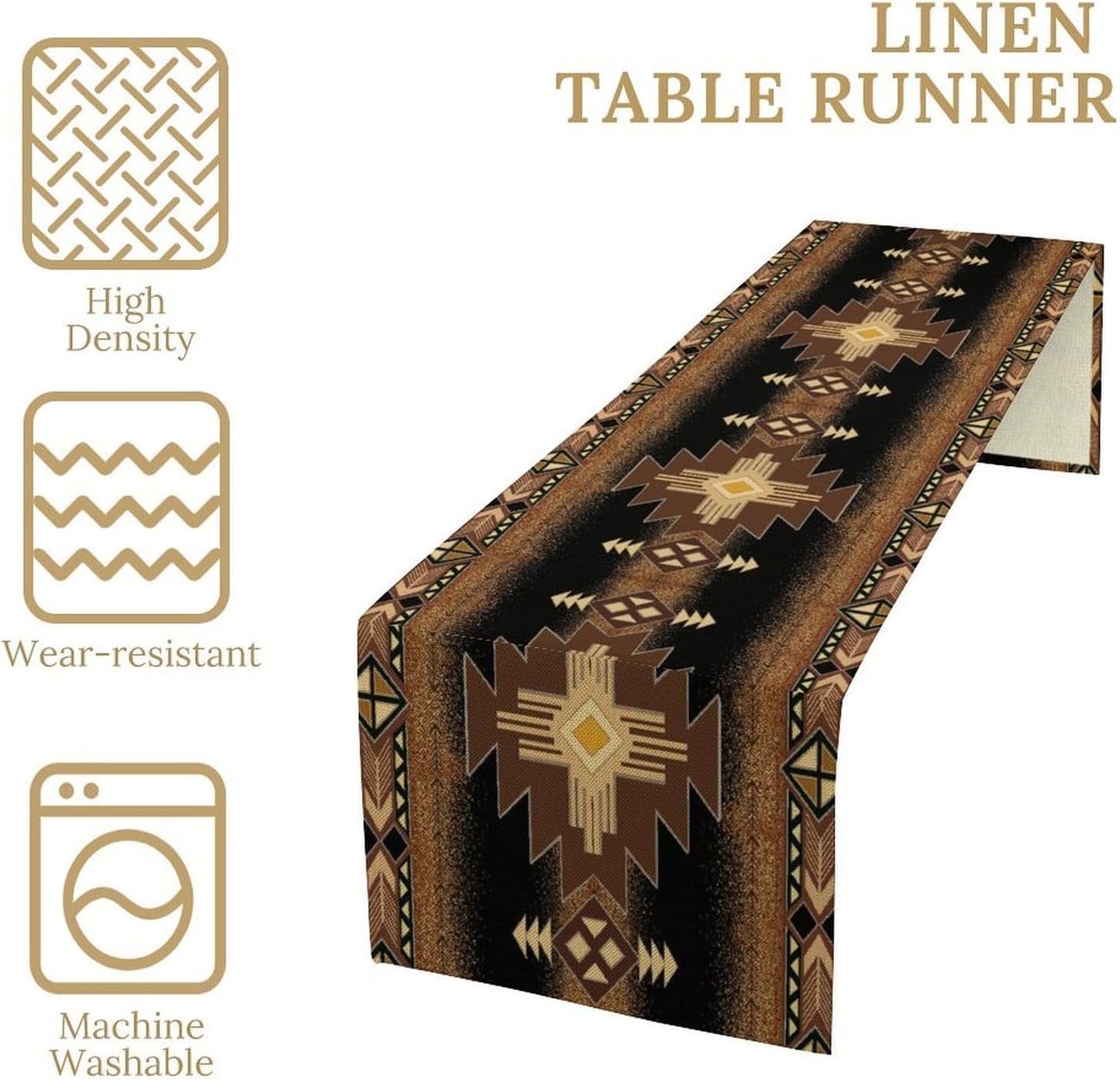 Aztec Table Runner Southwestern Native Vintage Geometric Pattern Table Runner Retro Country Table Dinner Decoration 13x60 Inch