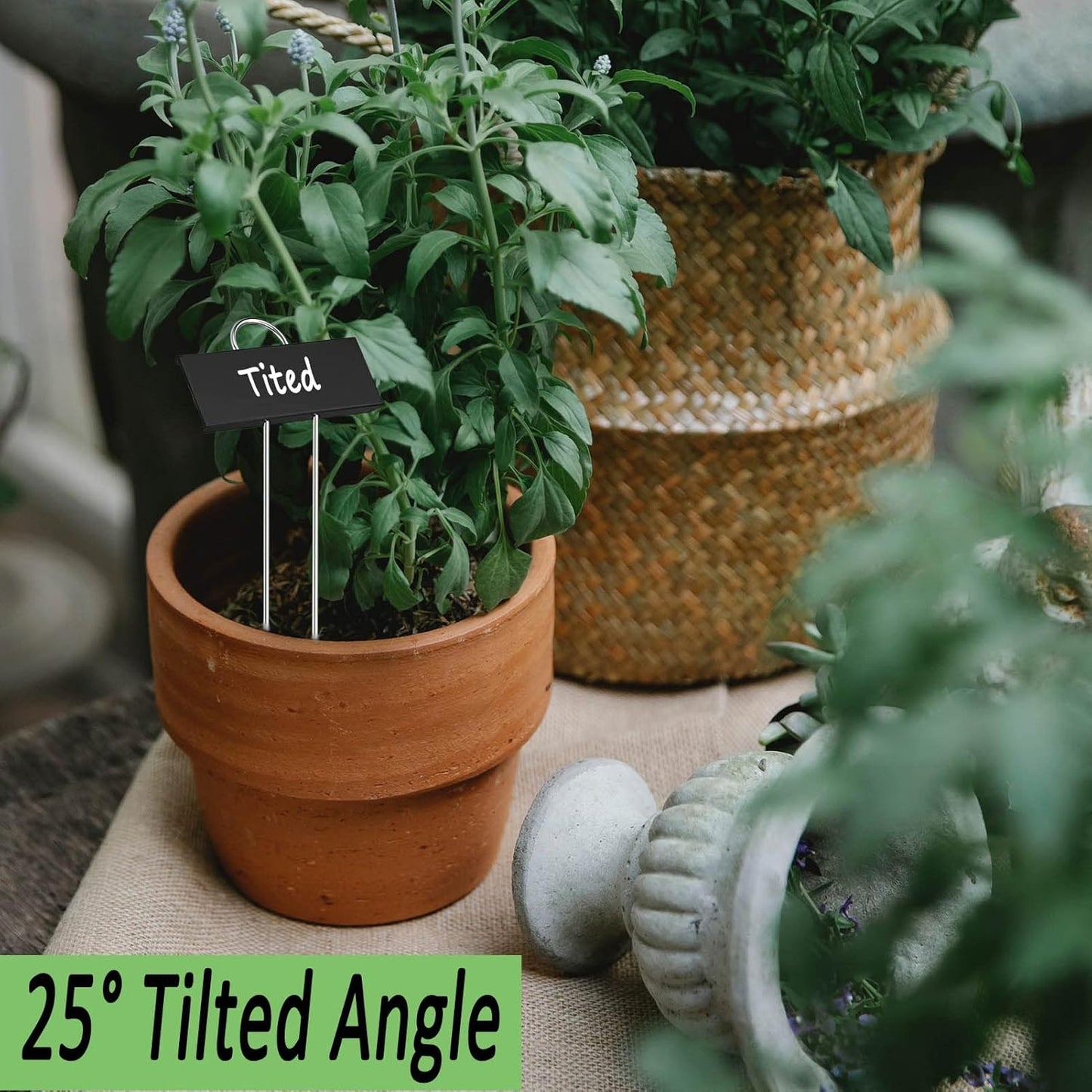 30pcs Plant Labels for Outdoor Garden Waterproof Plant Markers for Outdoor Plants, 11inch Metal Plant Tags and Labels Garden Markers for Seedlings Herbs Vegetable Greenhouse Gifts (Black)