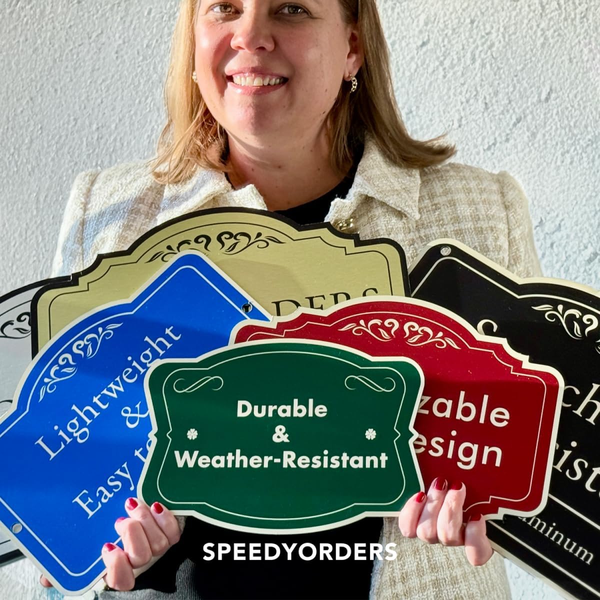 Custom Decorative Outdoor Metal Sign - Personalized Aluminum, Driveway Sign - Waterproof, Made in USA - Metallic Silver, 42x28 In