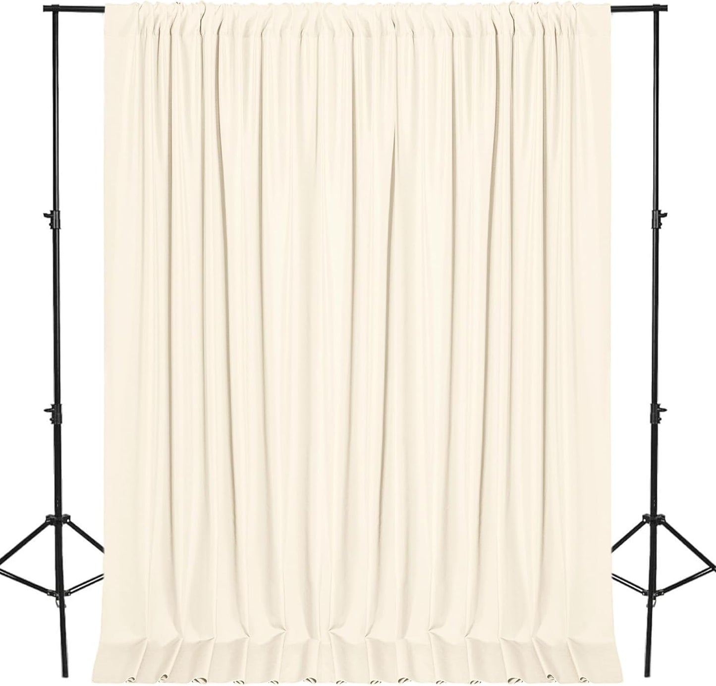 DWCN 10x7 FT Champagne Backdrop Curtains for Parties, Photography Backdrop Drapes with Rod Pockets for Wedding Decorations Stage Birthday Family Gatherings, 2 Panels 5ft x 7ft