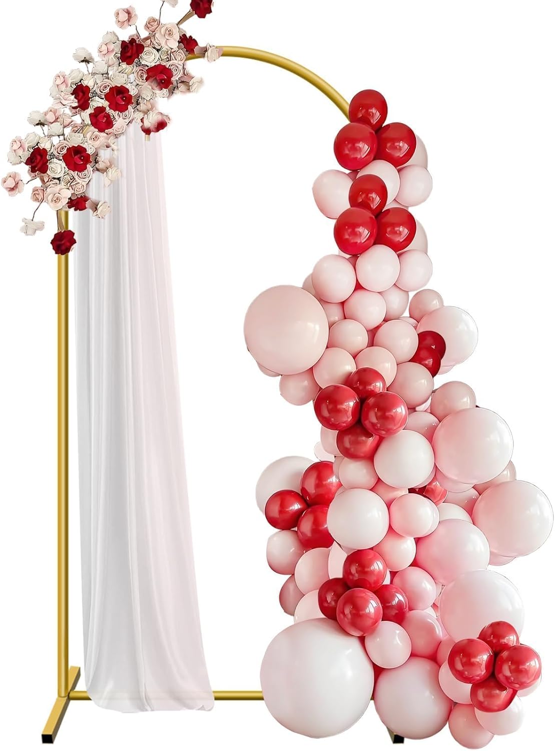 6.6 ft Arch Backdrop Stand, Metal Wedding Arch Stands for Party, Birthday, Wedding, Bridal Shower, Baby Shower Gold