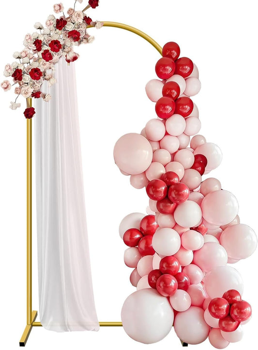 6.6 ft Arch Backdrop Stand, Metal Wedding Arch Stands for Party, Birthday, Wedding, Bridal Shower, Baby Shower Gold