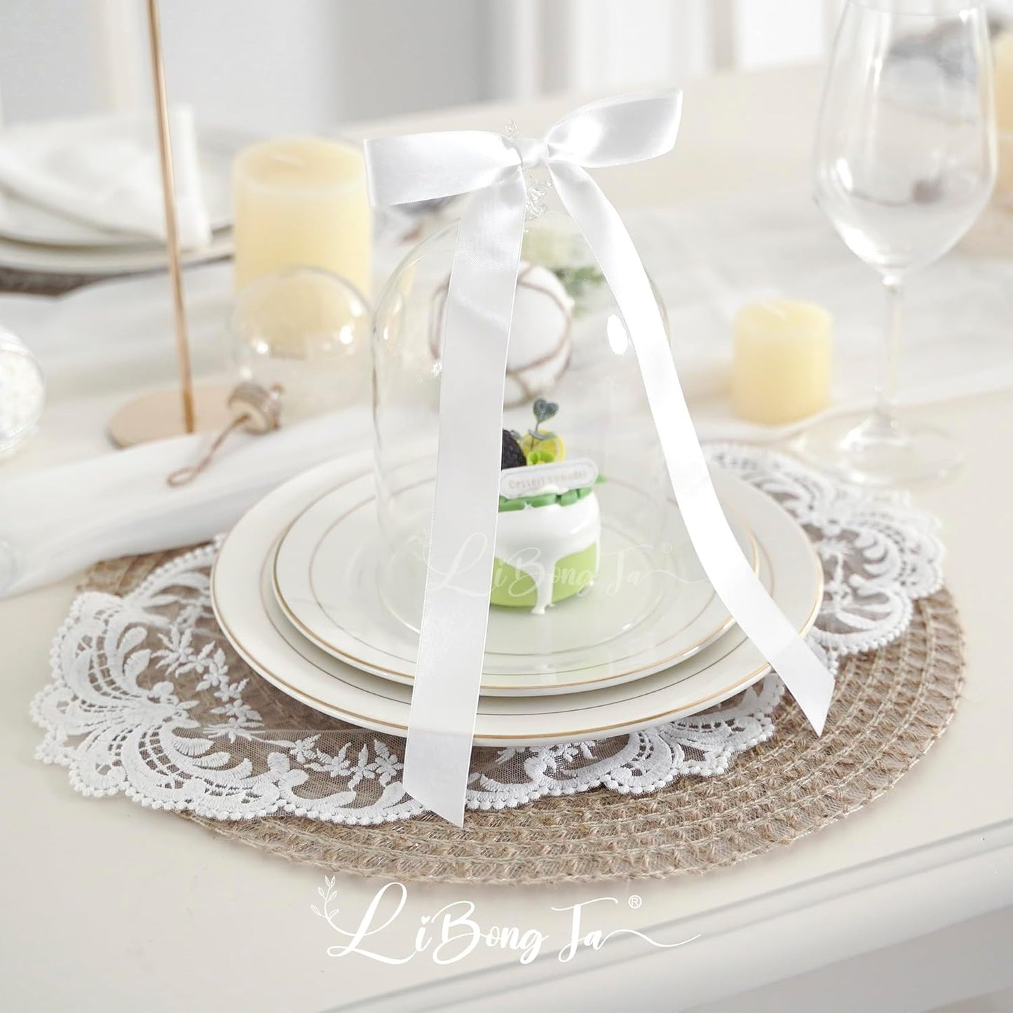 50 PCs White Bow Decor 5.5'' Satin Bows with Long Tail, Twist Tie Bows for Craft, Packaging Ribbon Bows, Premade Bows for Cake Decorating, Gift Bows for Treat, Wedding Favor, Party