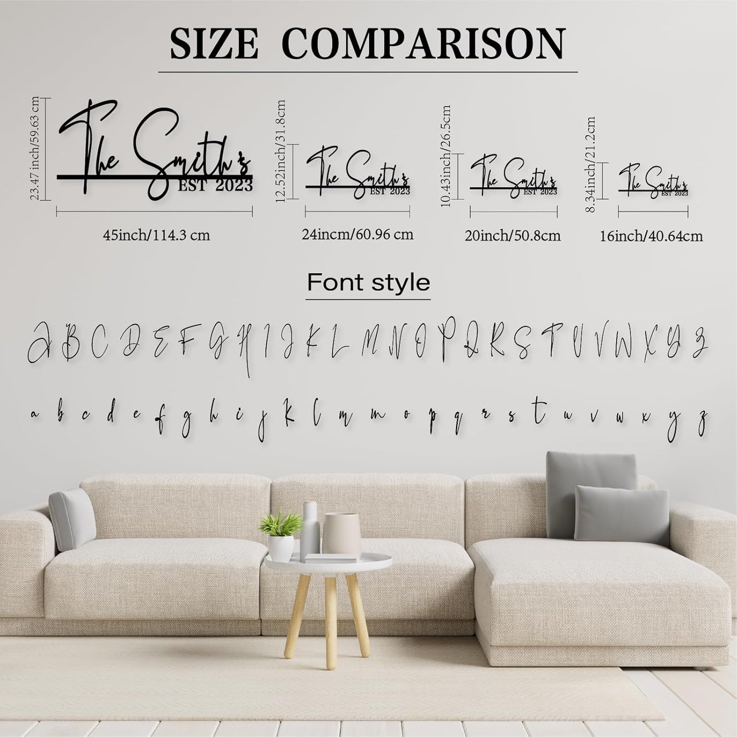 Custom Metal Family Name Signs for Wall Decor, Personalized Metal Last Name Sign Wedding and Housewarming Gifts, Family Established Sign