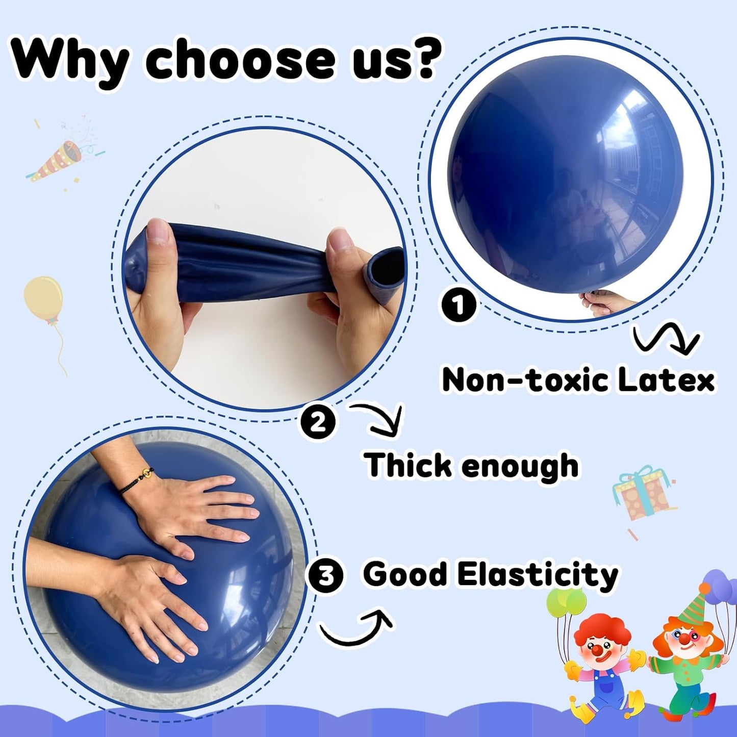 30 pcs Navy Blue Balloons 18 Inch - Large Thick Latex Balloon for Birthday Bridal Shower Wedding Party Decorations