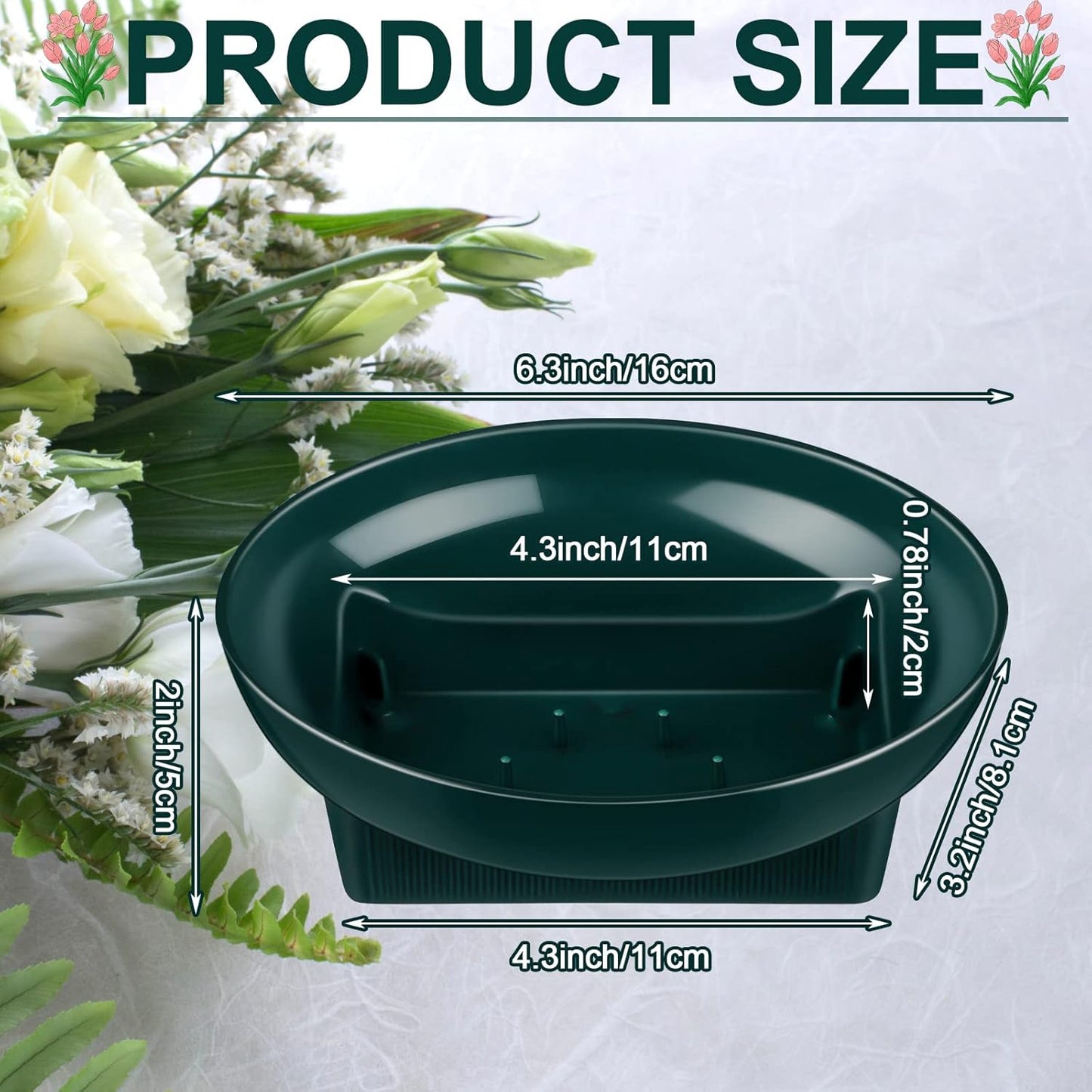 Karenhi 36 Pcs Floral Supplies Green Bowls for Flower Arrangements Large Size 6.3 Inch Floral Foam Bowls for Arrangements Holiday Wedding Fresh Flower Decoration Supplies (Foam Not Include)